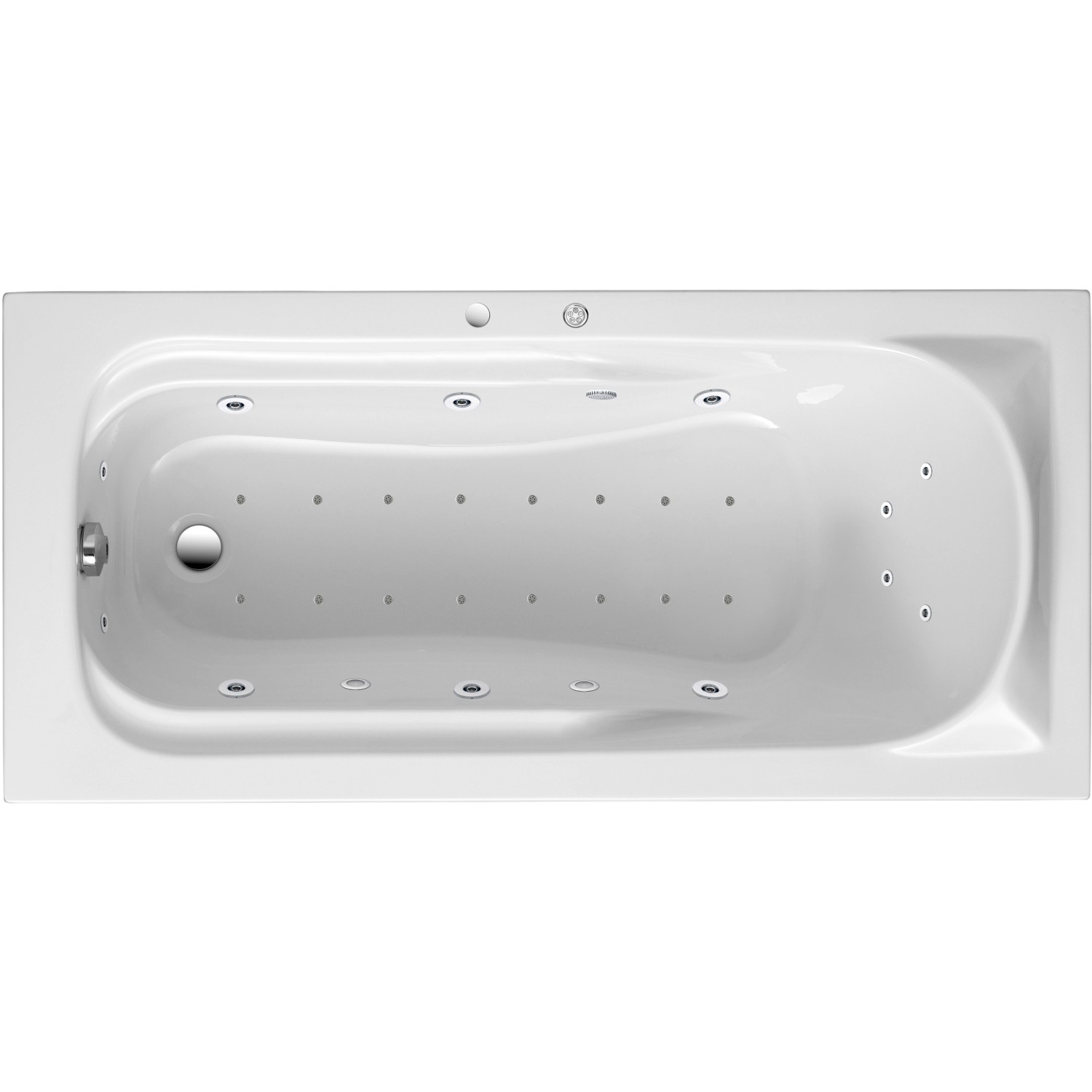 Ottofond Whirlpool Korfu Exklusiv 170 cm x 80 cm Weiß