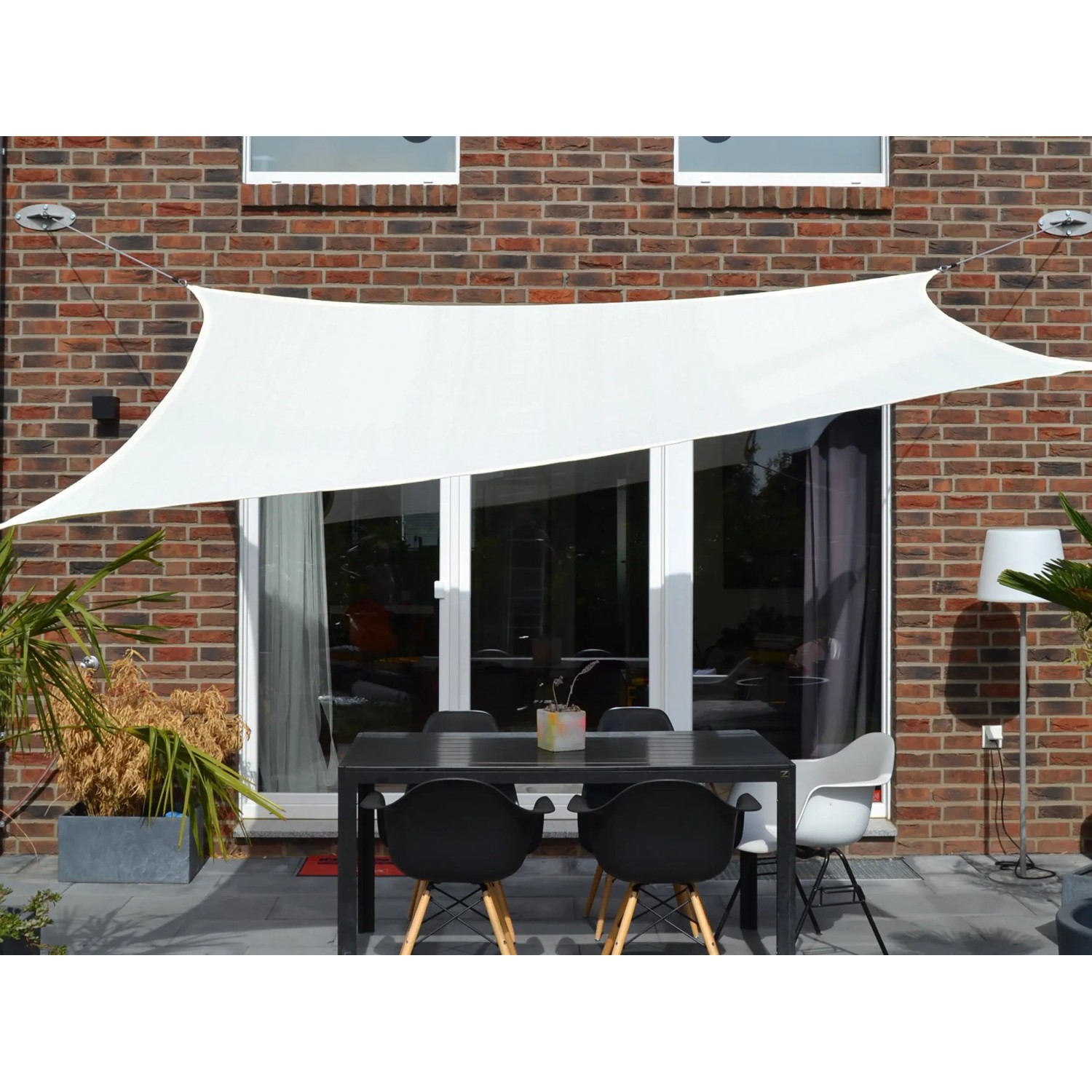 Floracord Vierecksonnensegel HDPE Weiß 400 cm x 500 cm