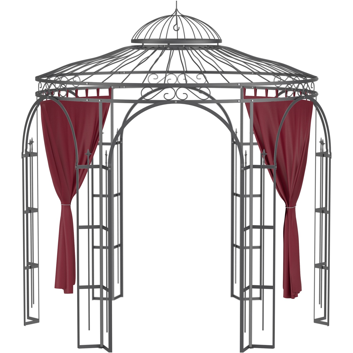 Eleo Vorhänge Polyester Weinrot 2er-Set für Pavillon