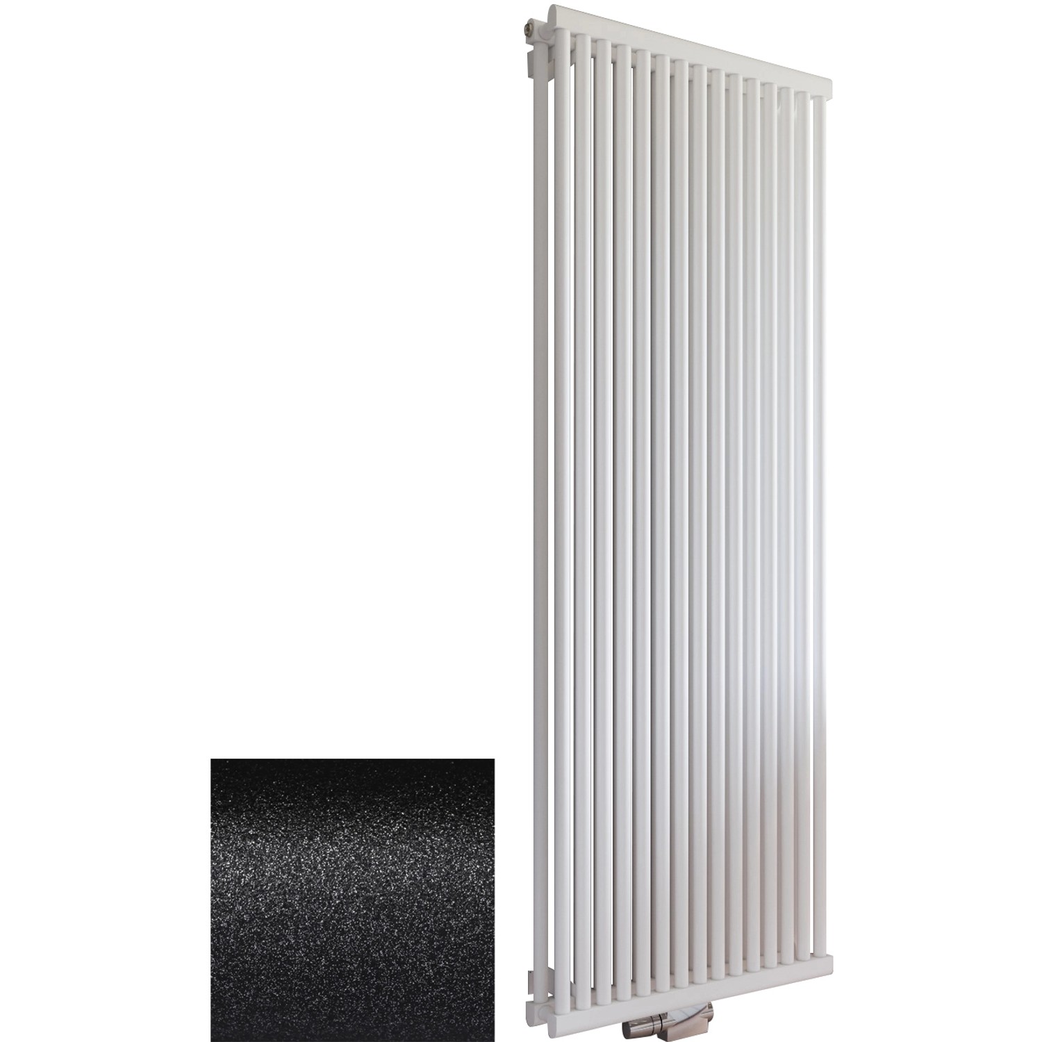 Schulte Design-Heizkörper Kiel PowerPack m. Mittenanschl. 2.026 W Pearl-Schwarz