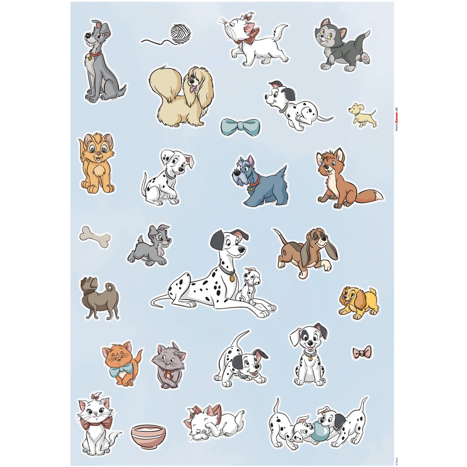 Komar Deko-Sticker Disney Cats & Dogs 50 x 70 cm