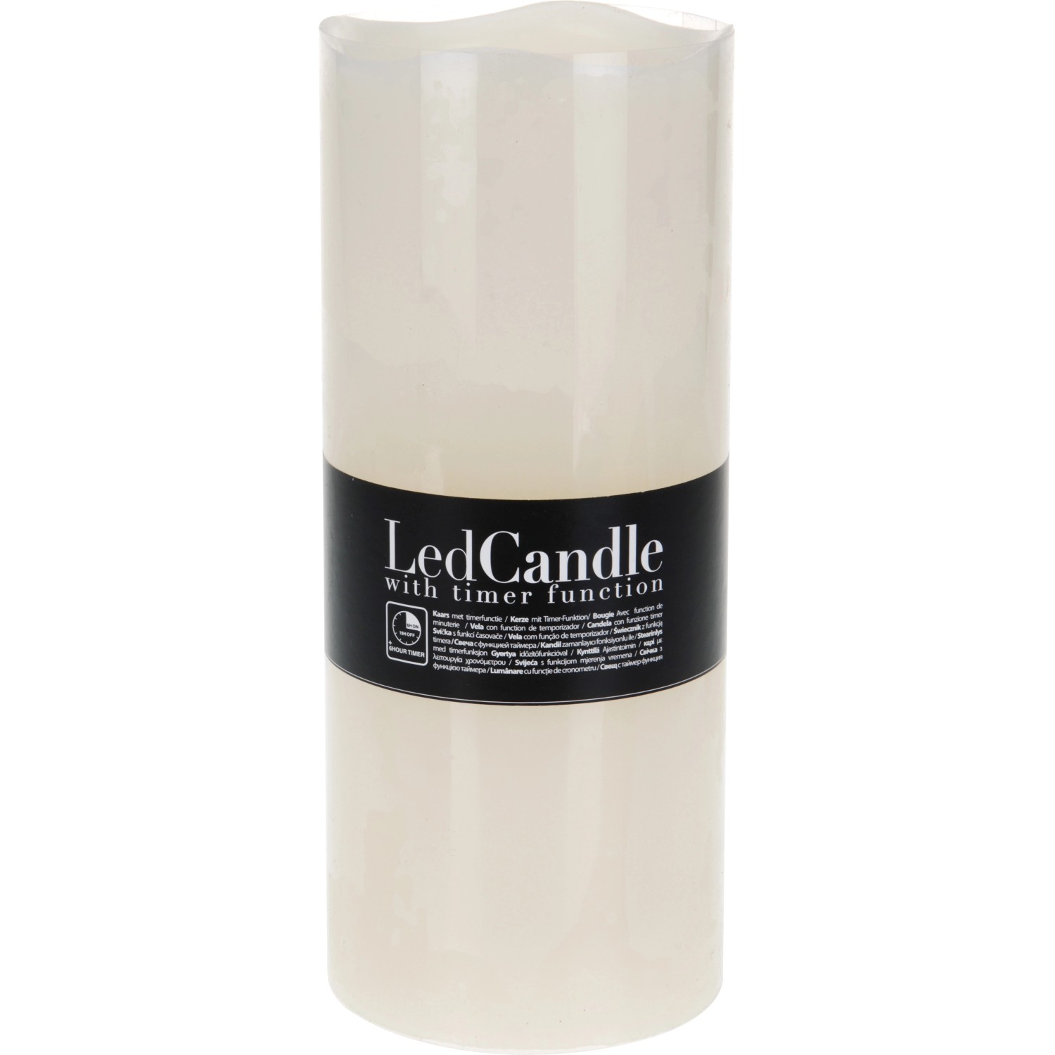 LED Kerze Integrierter Timer Flackernd Elfenbein 25 cm x 10 cm x 10 cm