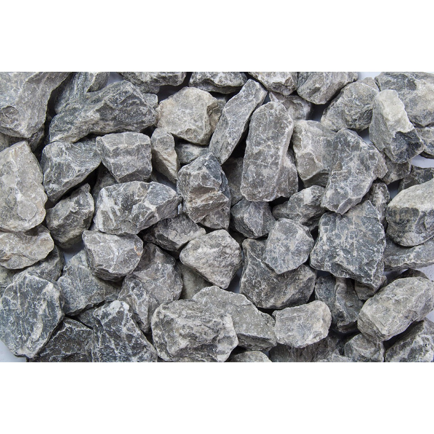 Marmorbruch Grau-Weiß 25-50 mm 25 kg PE-Sack