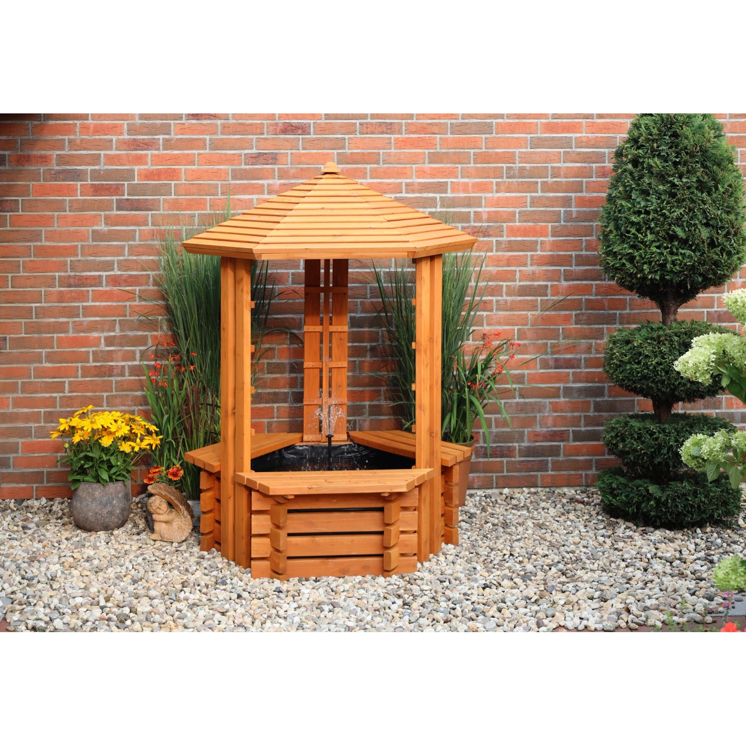 Promadino Wasserspiel Westerwald mit Teichfolie & Pumpe Ø 135 Höhe 192