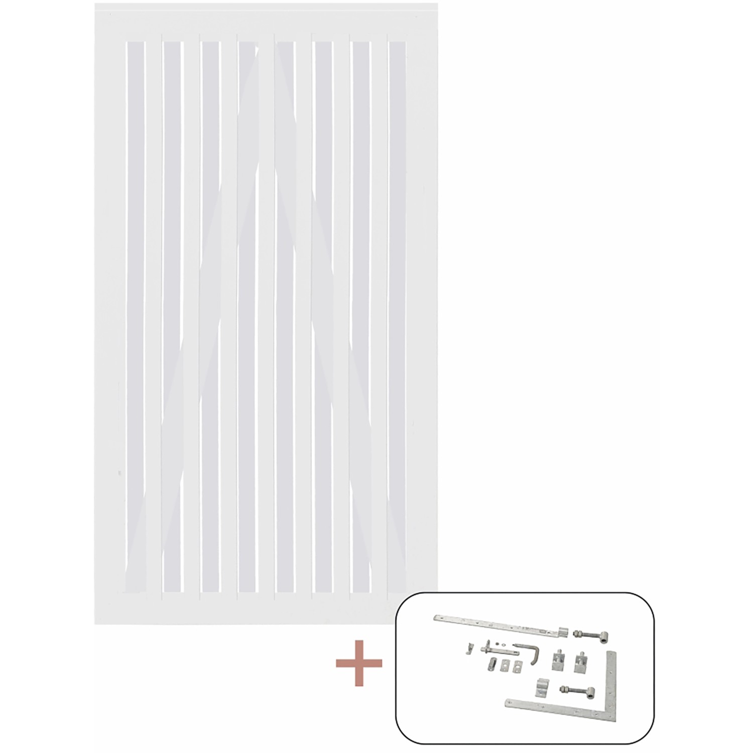 Plus Holz Einzeltor Nagano Nadelholz Weiß 100 cm x 180 cm