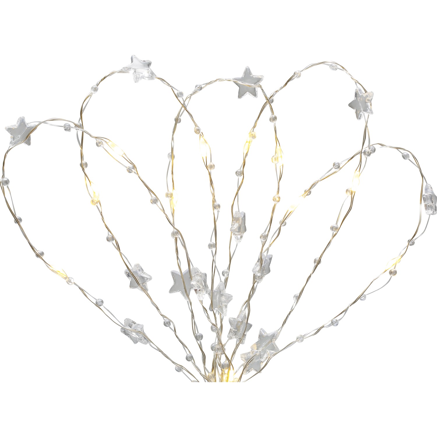 LED-Lichterkette Diamanten 20 LEDs Warmweiß Transparentes Kabel 2,2 m