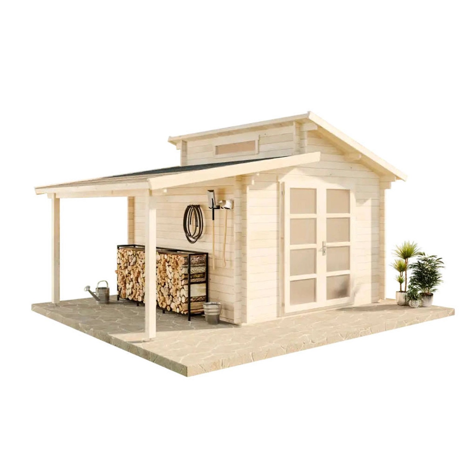 Alpholz Gartenhaus Aktiva Pultdach Unbehandelt 500 cm x 360 cm