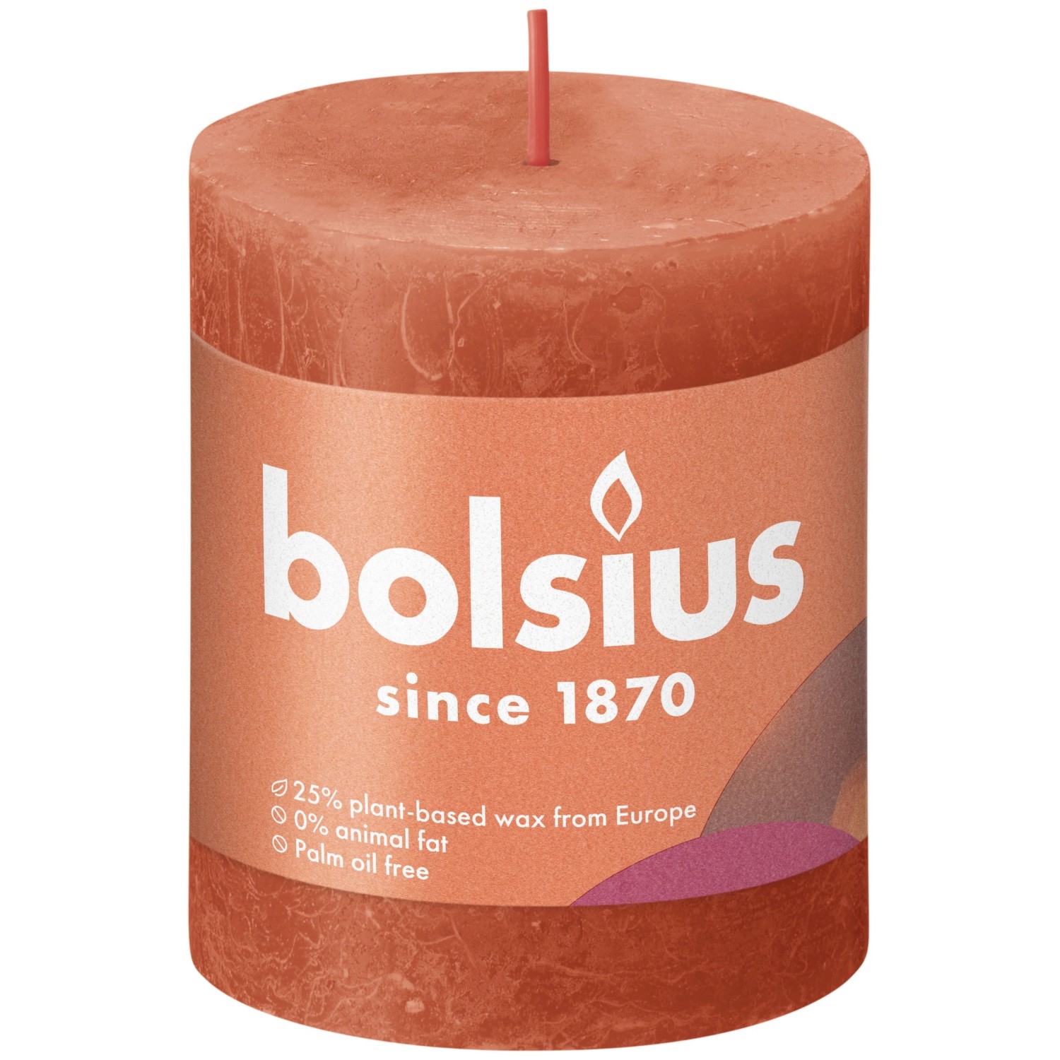 Bolsius Rustik-Kerze Shine 80/68 mm Herbstliches Orange
