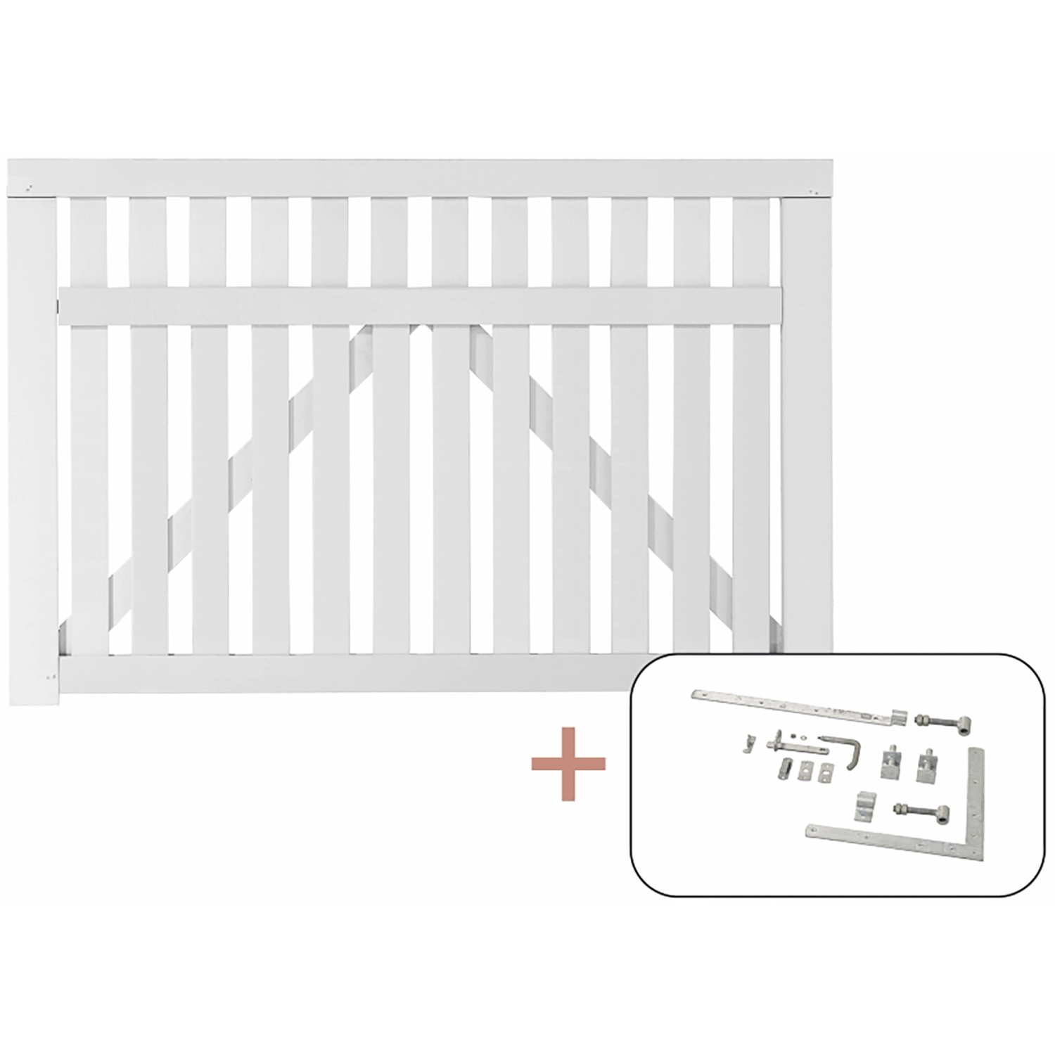 Plus Holz Einzeltor Country Nadelholz Weiß 150 cm x 98 cm