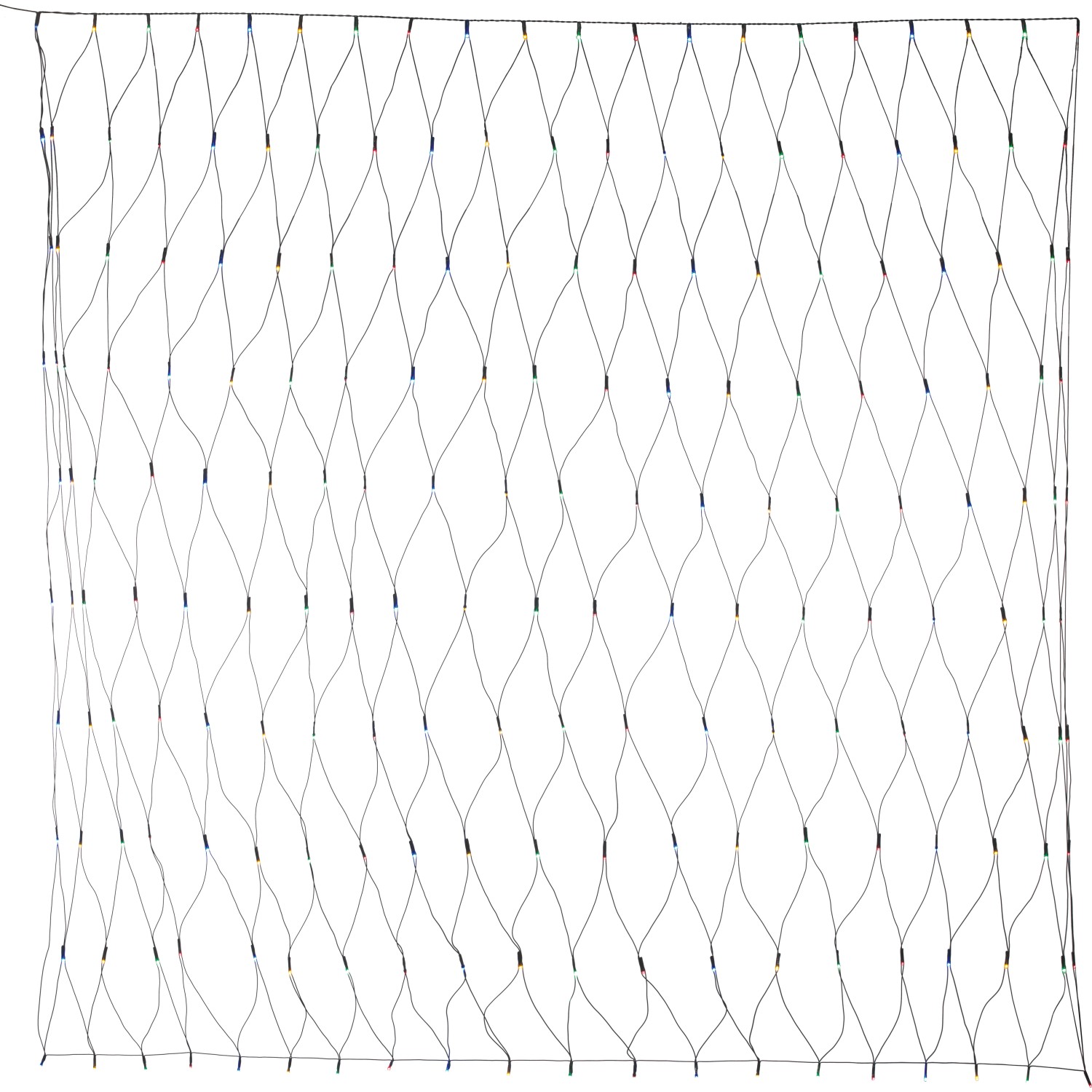 LED-Lichternetz 200 bunte LEDs Grünes Kabel 200 x 200 cm