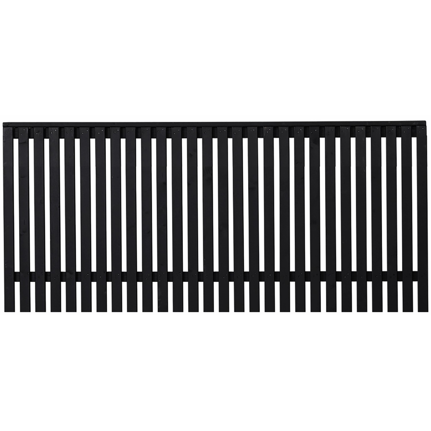 Plus Holz Vorgartenzaun Sendai Nadelholz Schwarz 180 cm x 80 cm