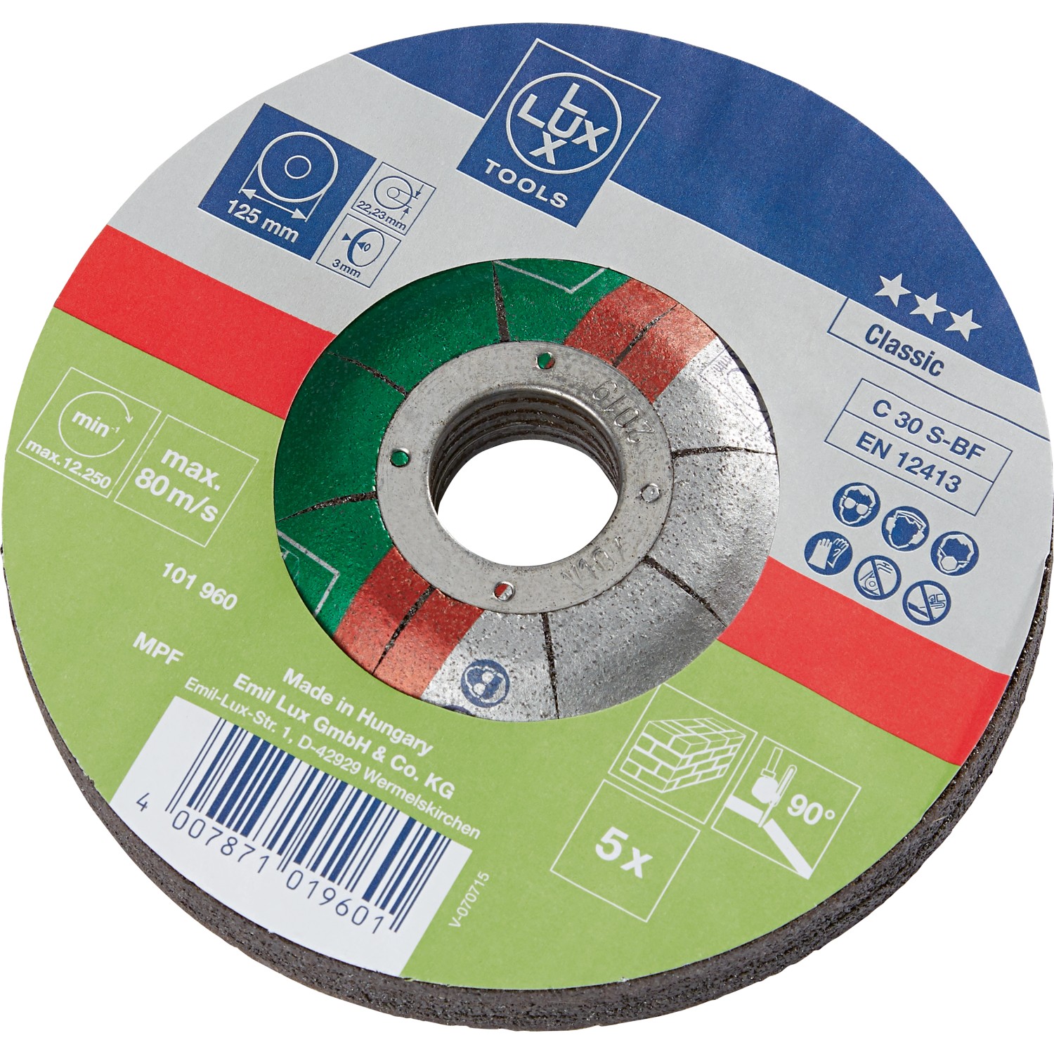 LUX-TOOLS Trennscheibe Stein Ø 125 mm 5 Stück