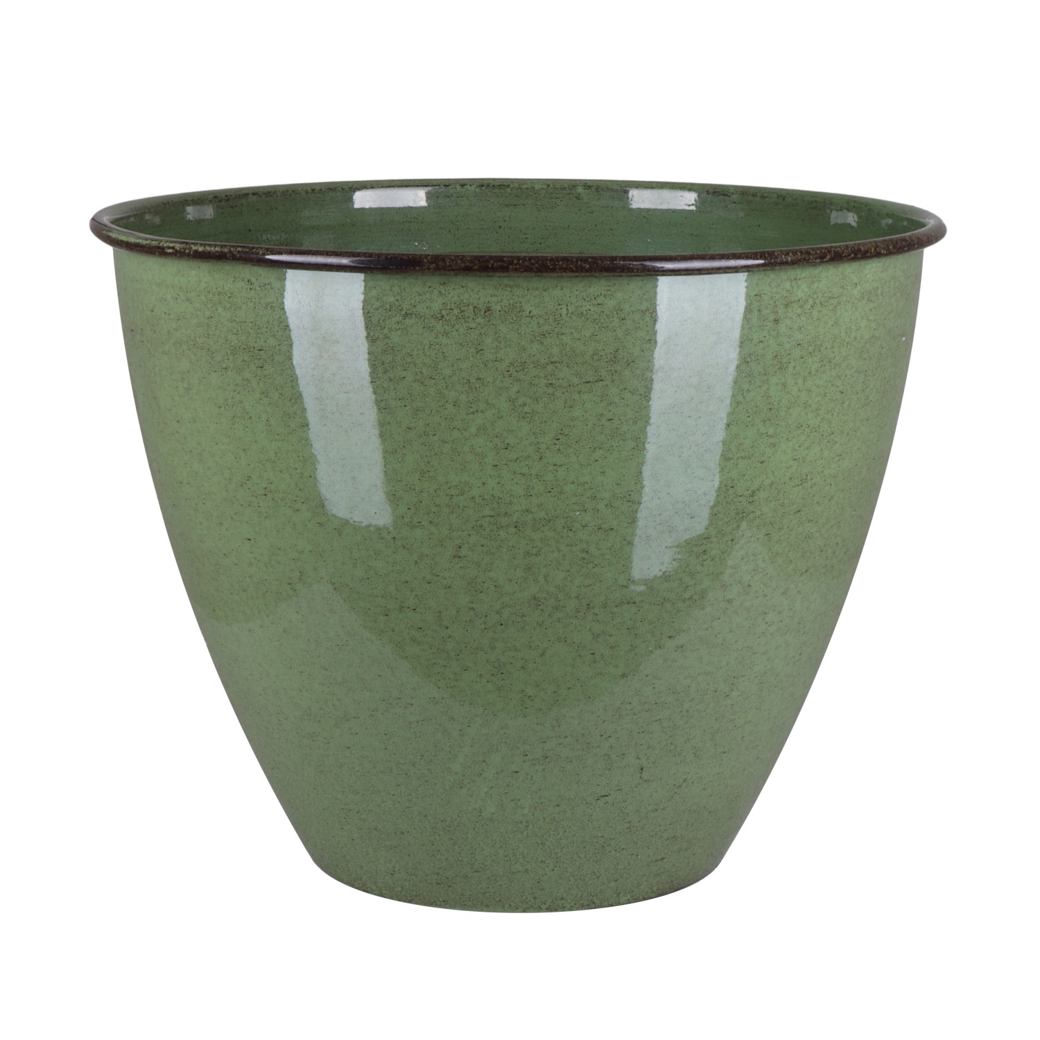 A.H.G. Metall-Topf mit Ablaufstopfen Ø 26 cm cm x 22 cm Grün