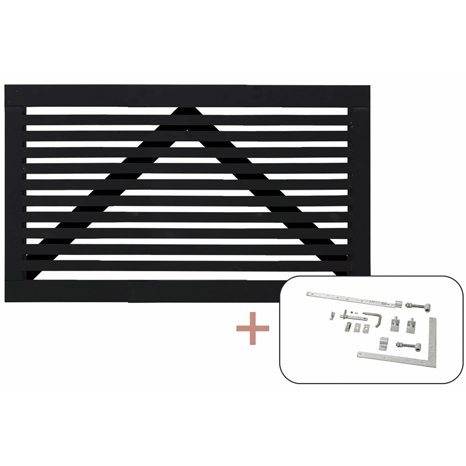 Plus Holz Einzeltor Tokyo Nadelholz Schwarz 150 cm x 90 cm