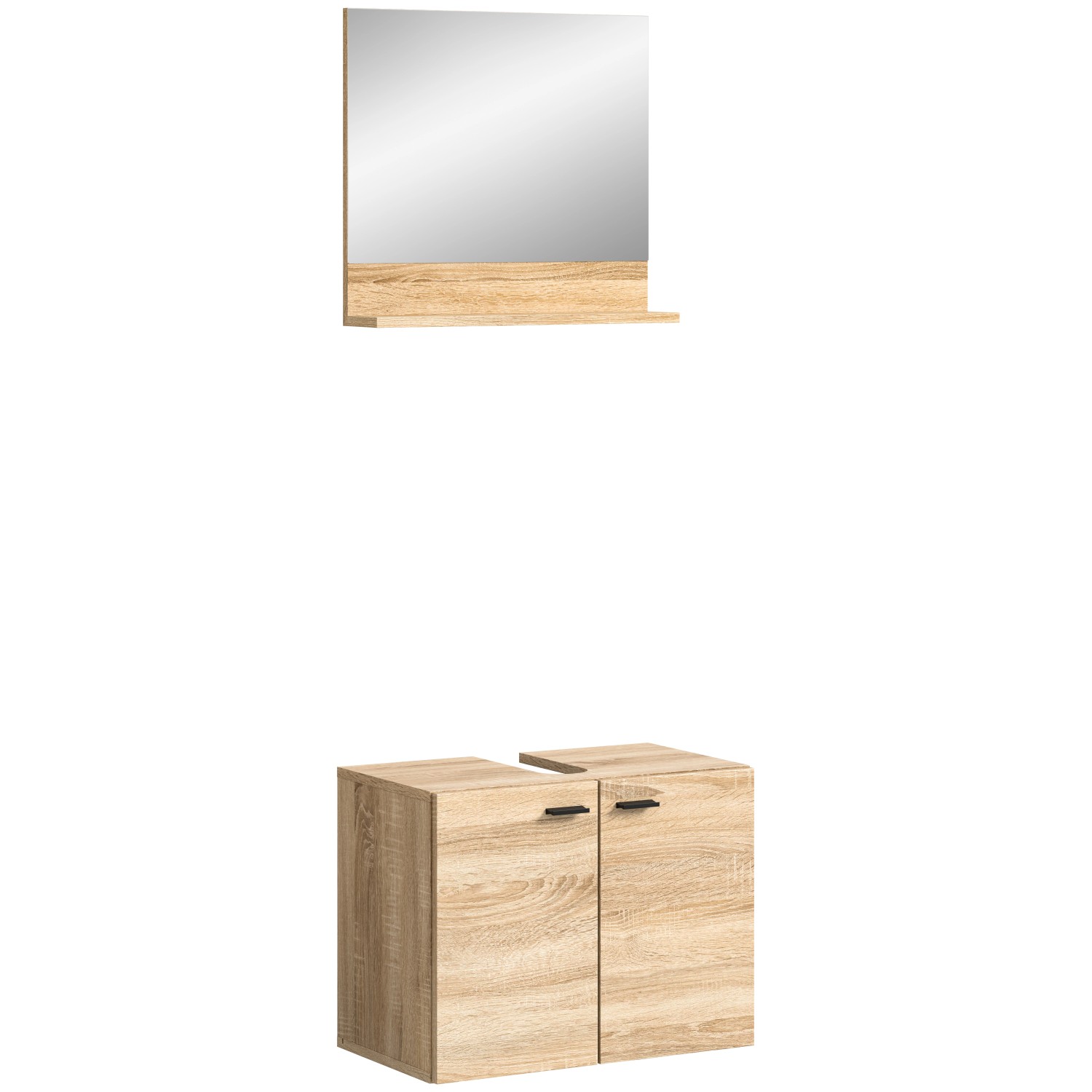 Waschbeckenunterschrank m. Spiegel 57 cm x 44 cm x 33 cm Sonoma Eiche