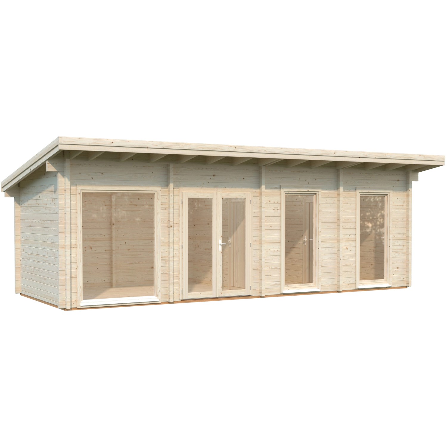 Palmako Holz-Gartenhaus Heidi 22,5 m² Natur / Unbehandelt