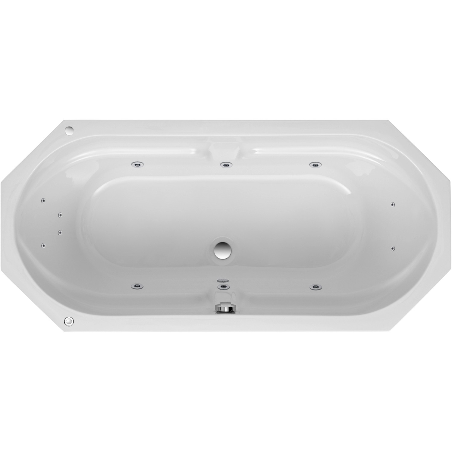 Ottofond Whirlpool Sicilia Komfort 170 cm x 75 cm Weiß
