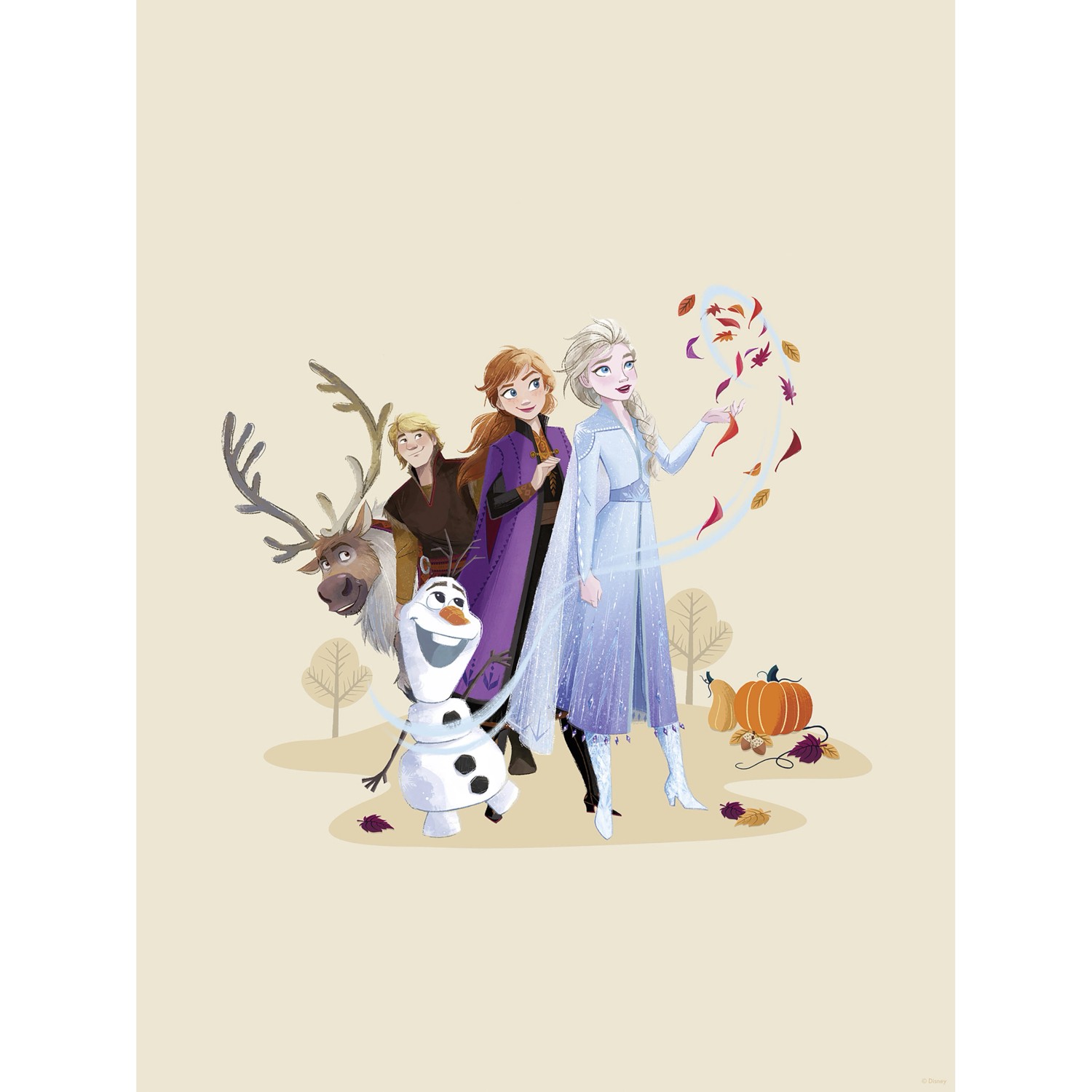 Komar Wandbild Disney Frozen Autumn Feeling 30 cm x 40 cm Beige