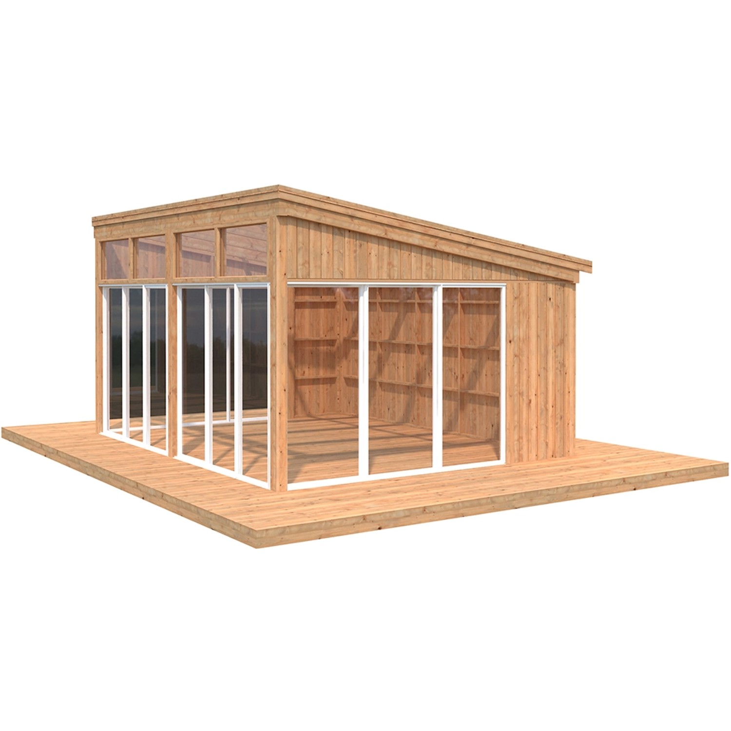 Palmako Pavillon Nova 17,8 m² Braun Tauchgrundiert 502 cm x 396 cm