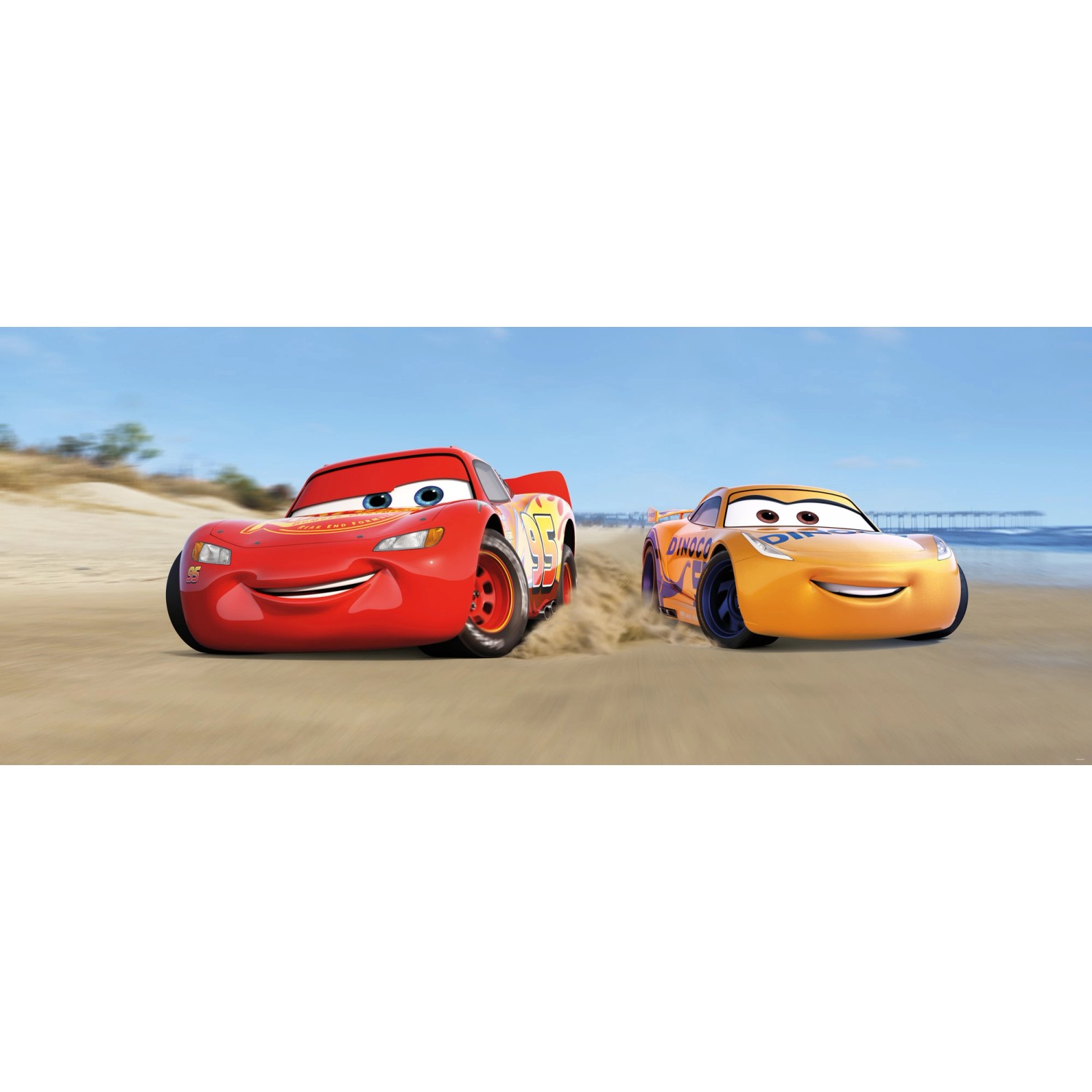Komar Fototapete Vlies Cars3 Beach 100 x 250 cm 100 x 250 cm