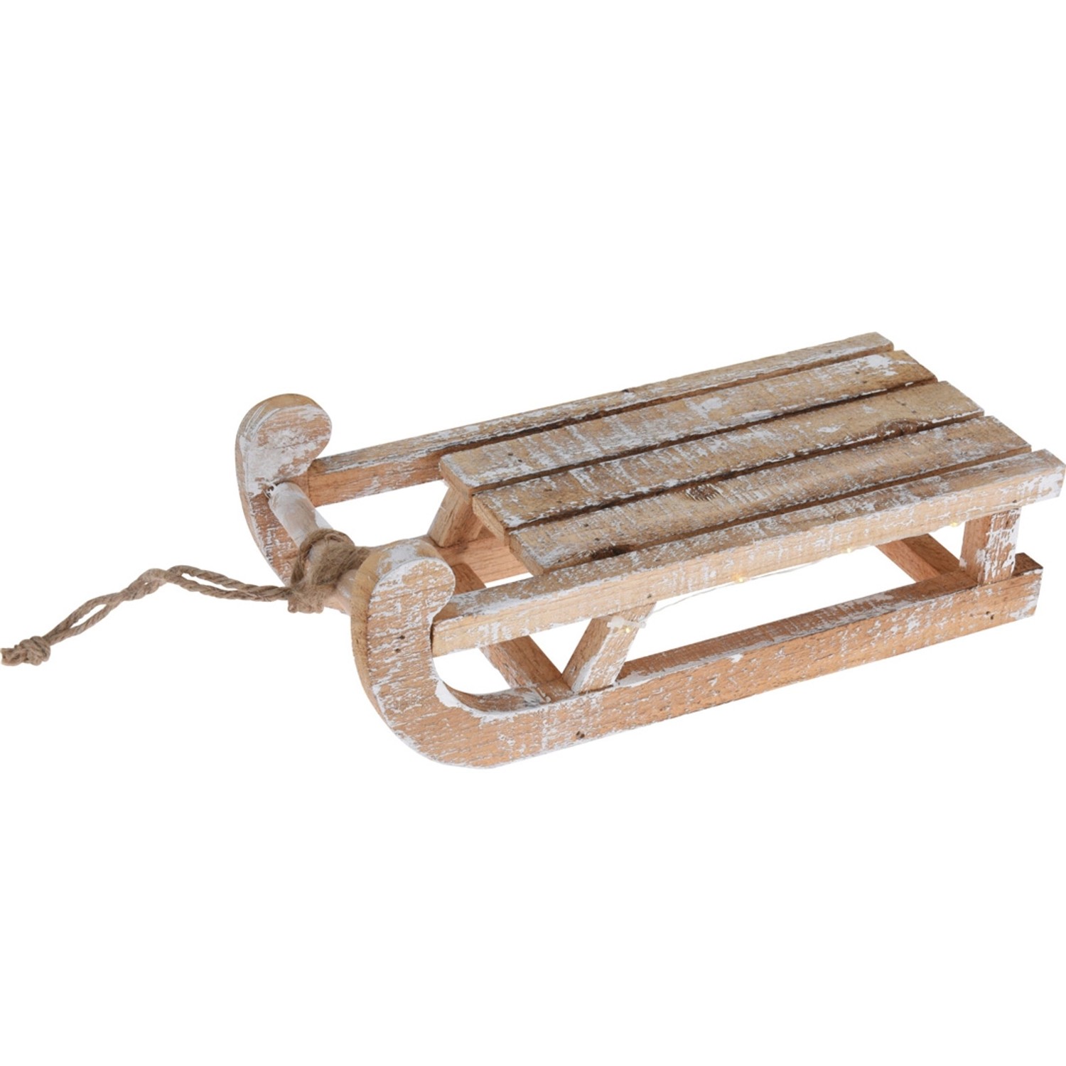 Deko Schlitten Holz mit LED
