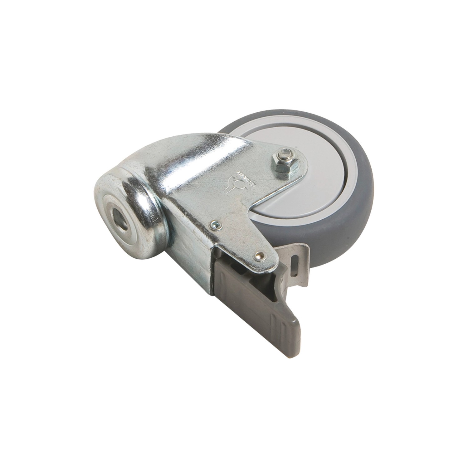 App.-Lenkrolle mit Rückenloch, Feststeller und Kugellager Ø 75 mm 50 kg