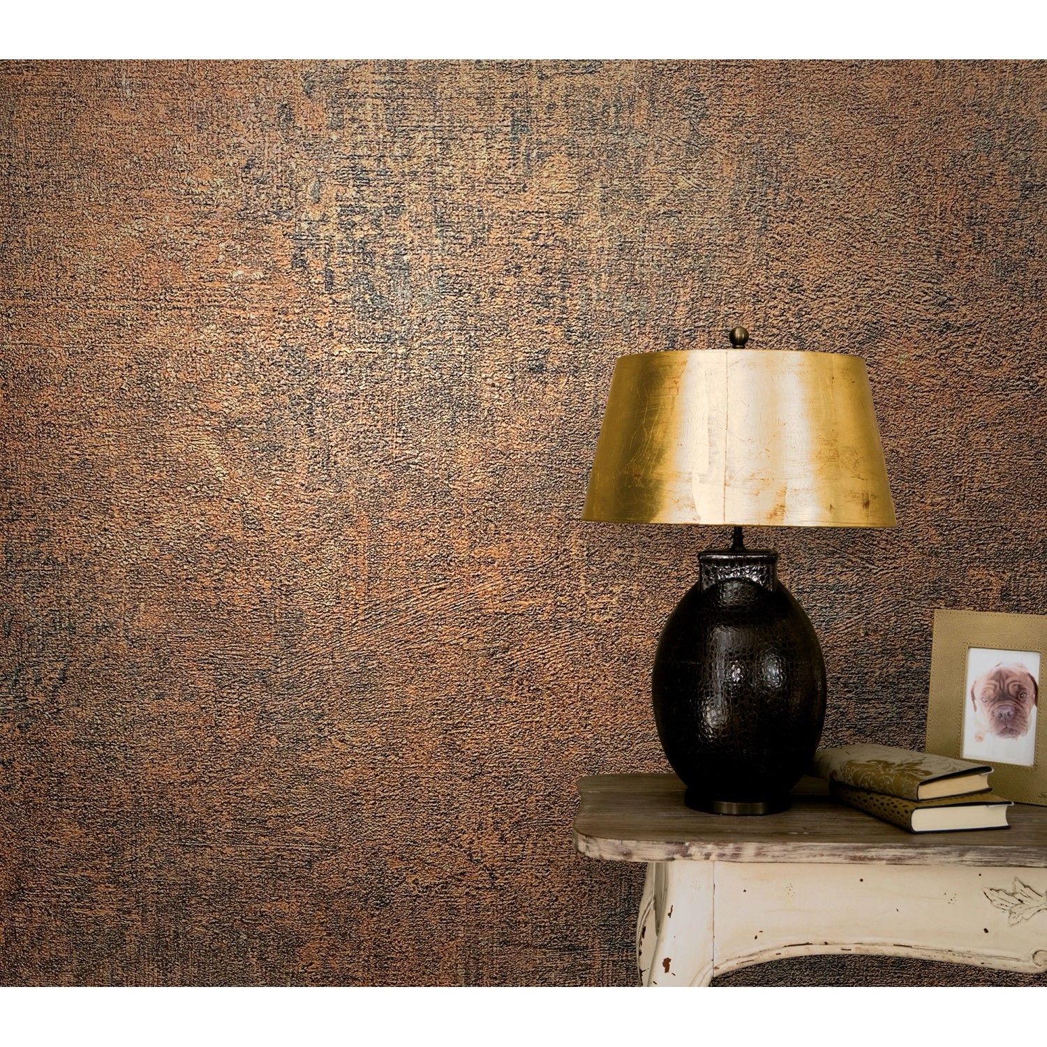 Marburg Vliestapete Vintage Deluxe Roststruktur Kupfer FSC®