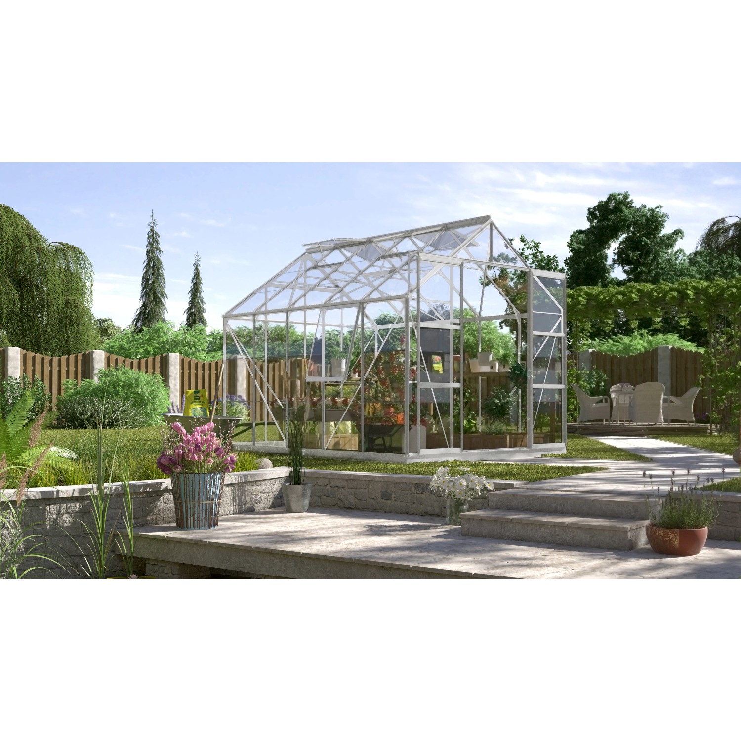 Vitavia Gewächshaus Jupiter 8300 Alu 8,3 m² inkl. Fundament