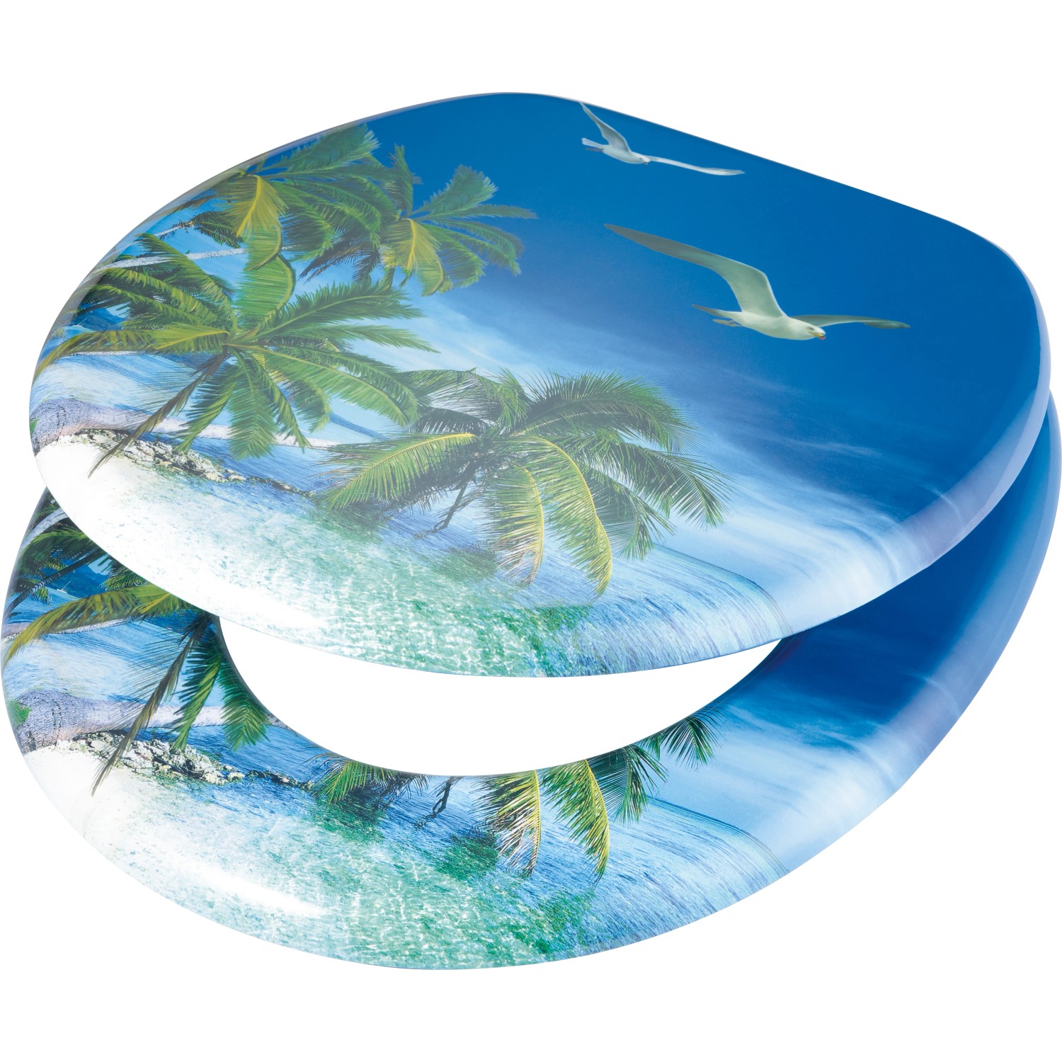 WC-Sitz Kalamos Holzkern Motiv Strand