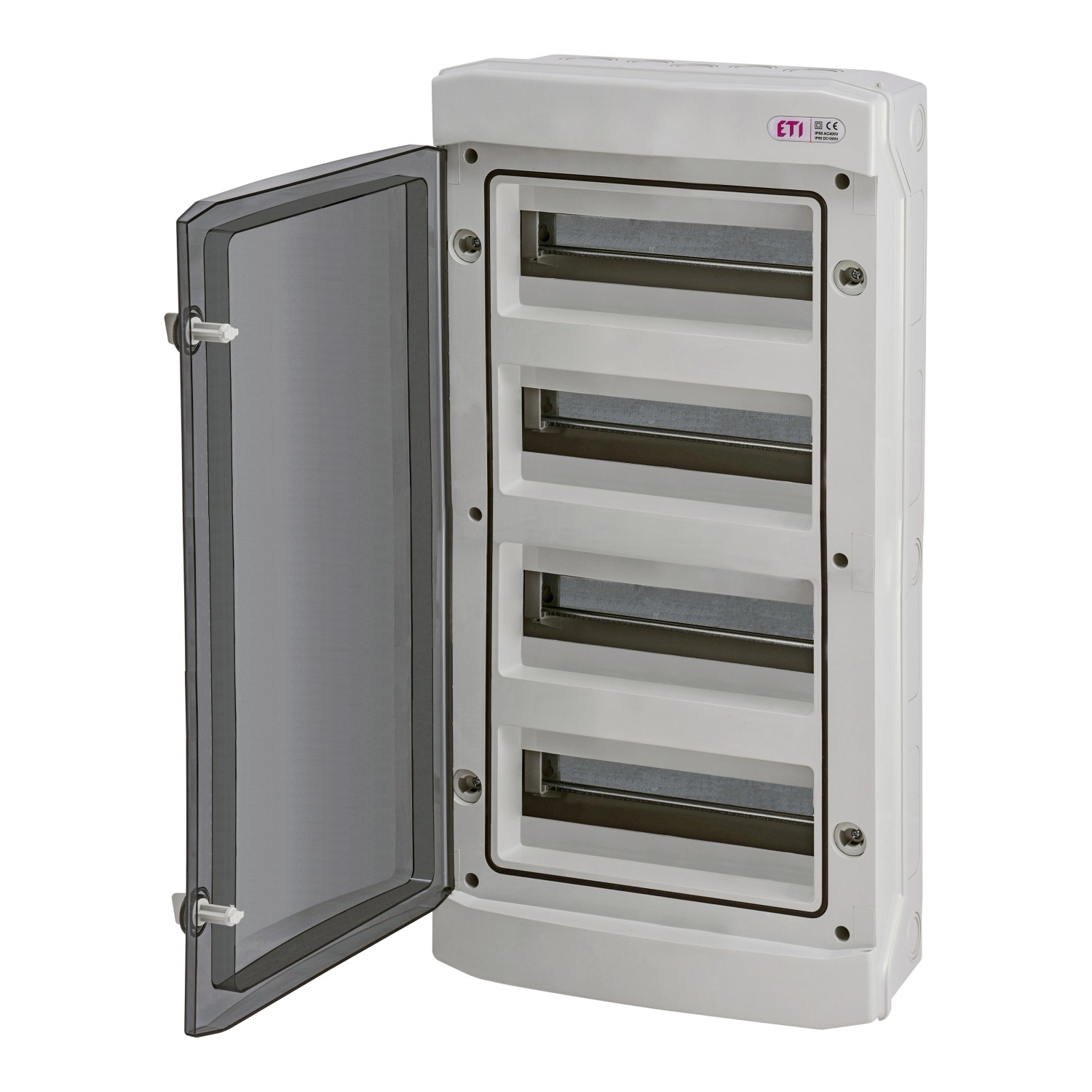 ETI Verteilerkasten 48TE aus PVC 66,4 cm x 31,9 cm x 14,4 cm Grau