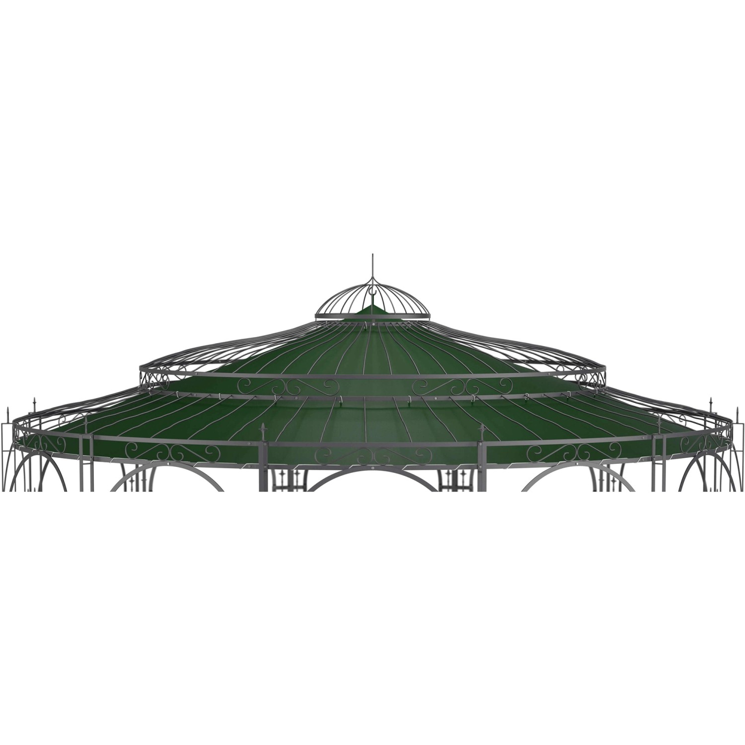 Eleo Sonnensegel Toskana Ø 550 cm für Pavillon Toskana Dunkelgrün