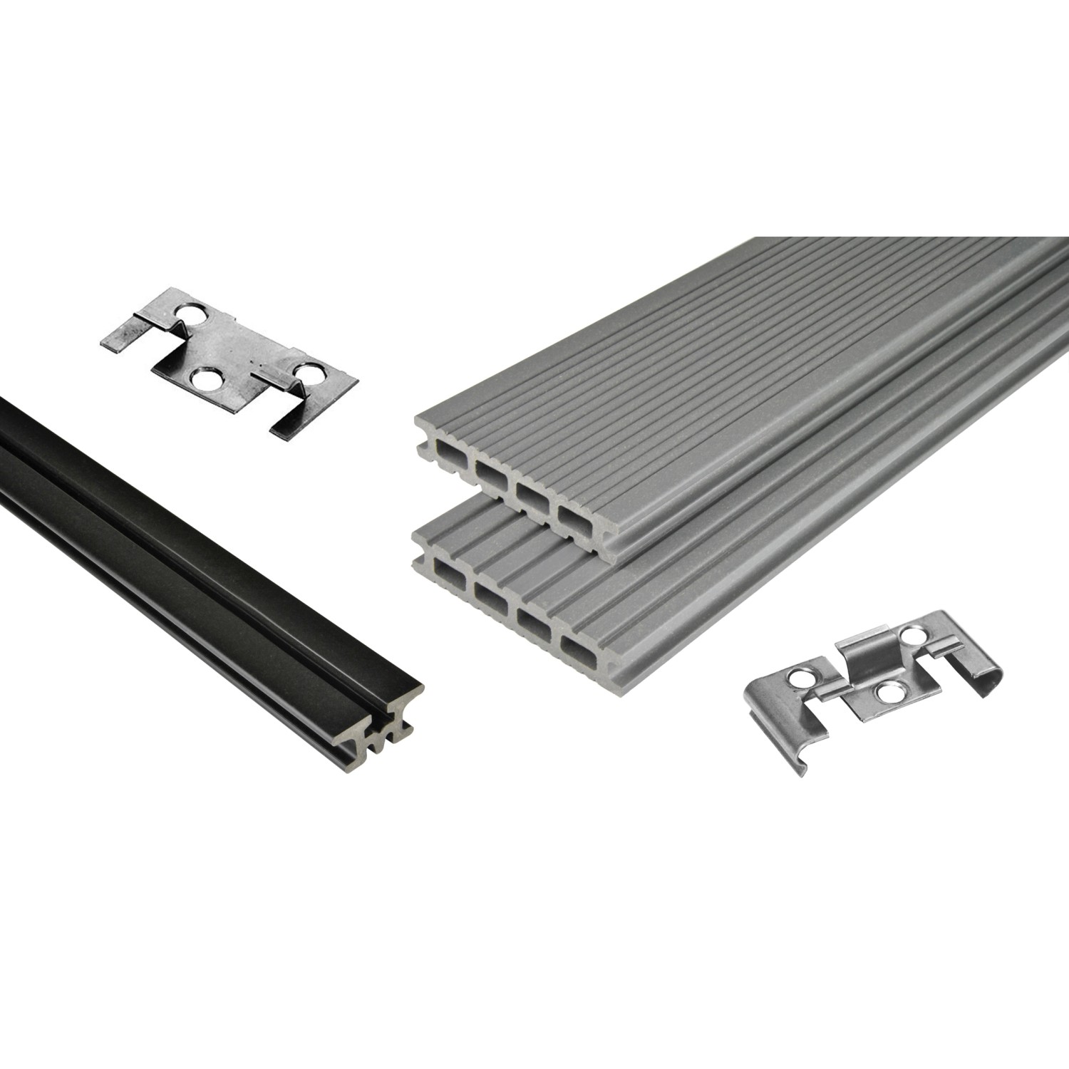 Kovalex WPC Terrassen-Bausatz Exklusiv mattiert Grau 300cm x 500cm