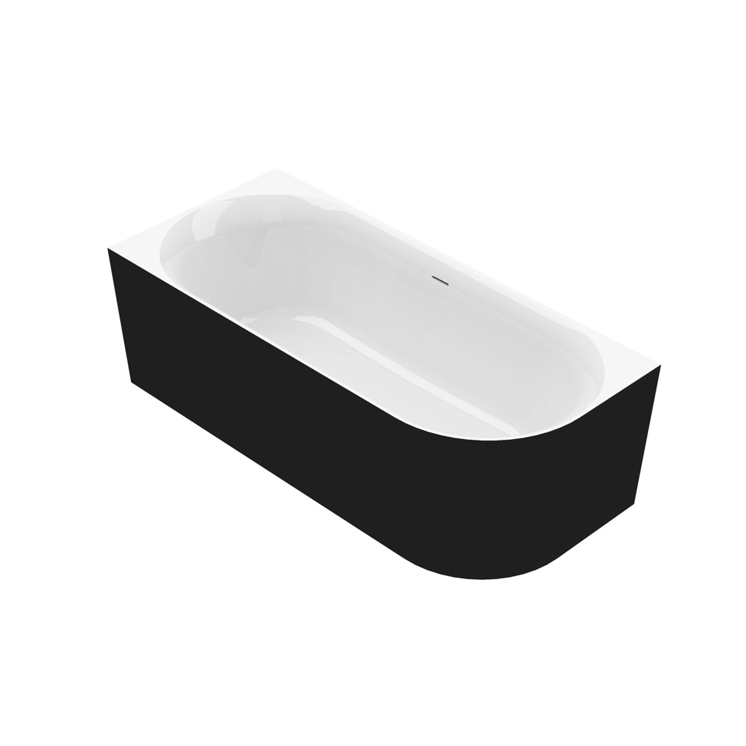 Ottofond Badewanne Mince Corner Rechts 180 cm x 80 cm Schwarz Weiß