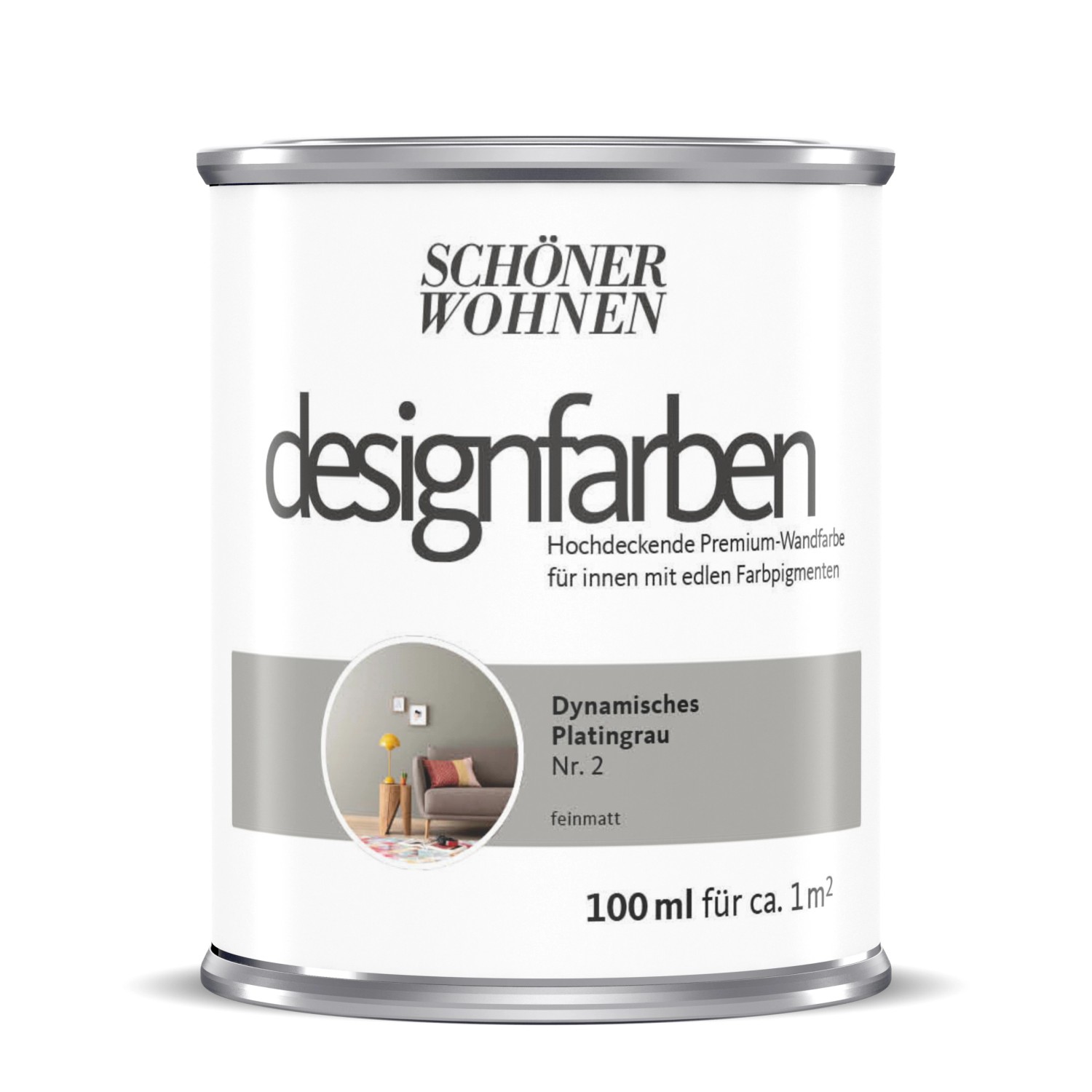 Schöner Wohnen Designfarben Dynamisches Platingrau 100 ml