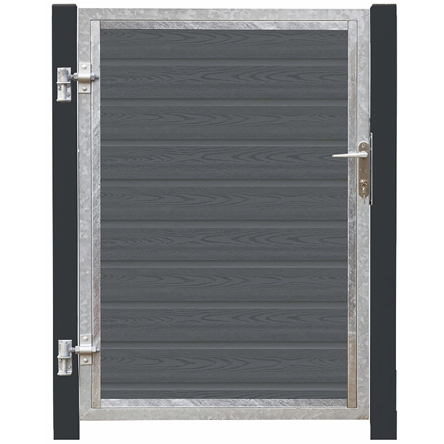 Plus Holz Einzeltor Artura WPC Schiefergrau DIN L 115 cm x 135 cm