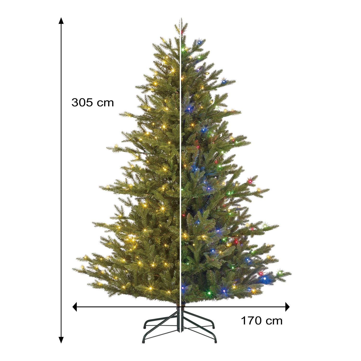Black Box Trees LED-Weihnachtsbaum Macallan in Form Fallend 305 cm