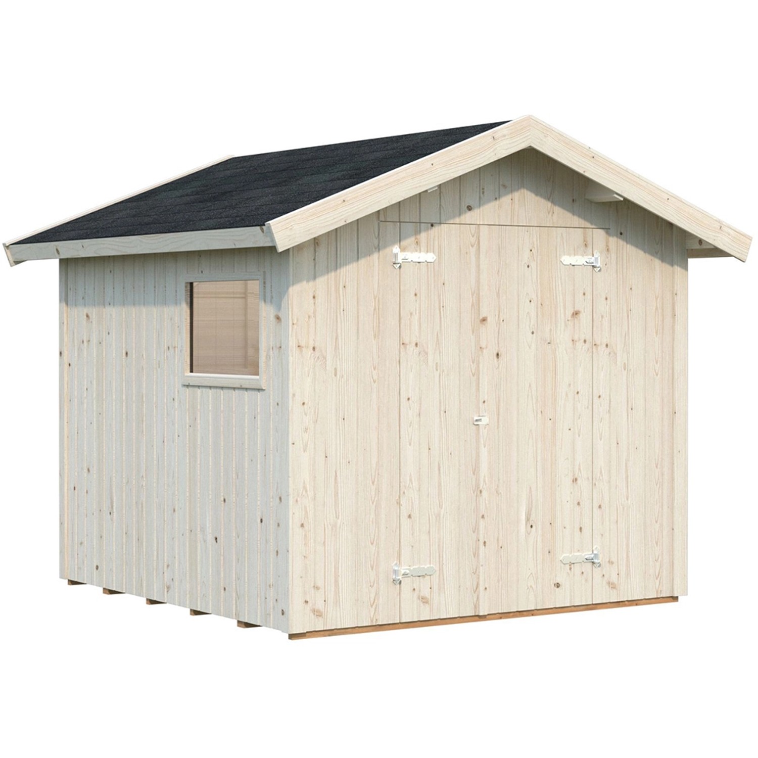 Palmako Nils Holz-Gartenhaus Natur Satteldach Unbehandelt 279 cm x 239 cm