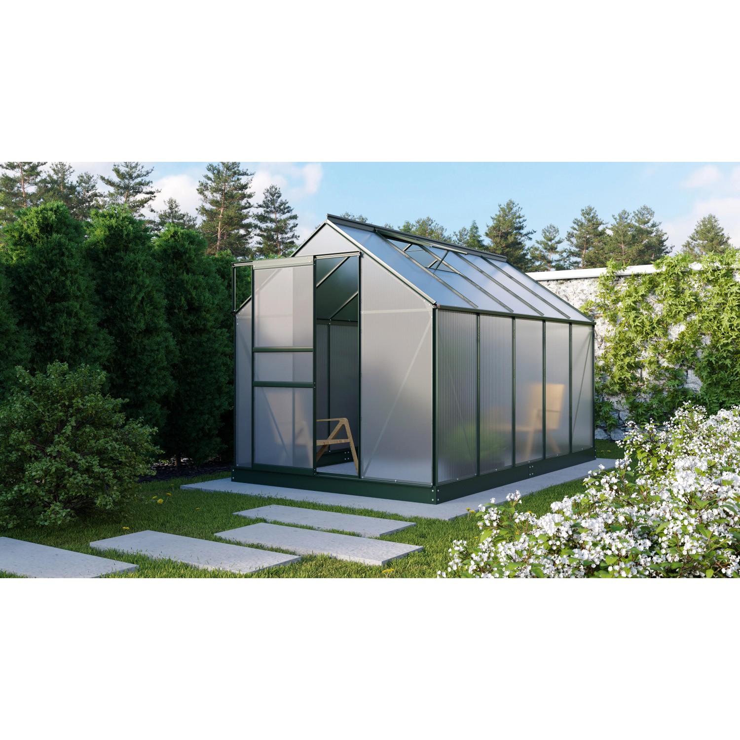 Vitavia Gewächshaus Planet 6200 Smaragd 6,2 m² inkl. Fundamentrahmen