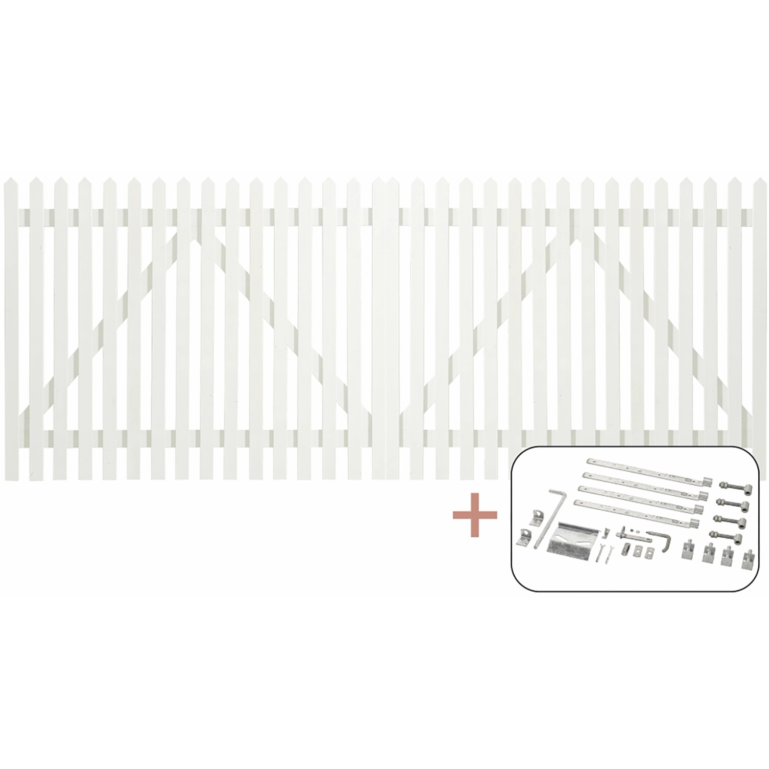 Plus Holz Doppeltor Skagen Lux Nadelholz Weiß 300 cm x 120 cm
