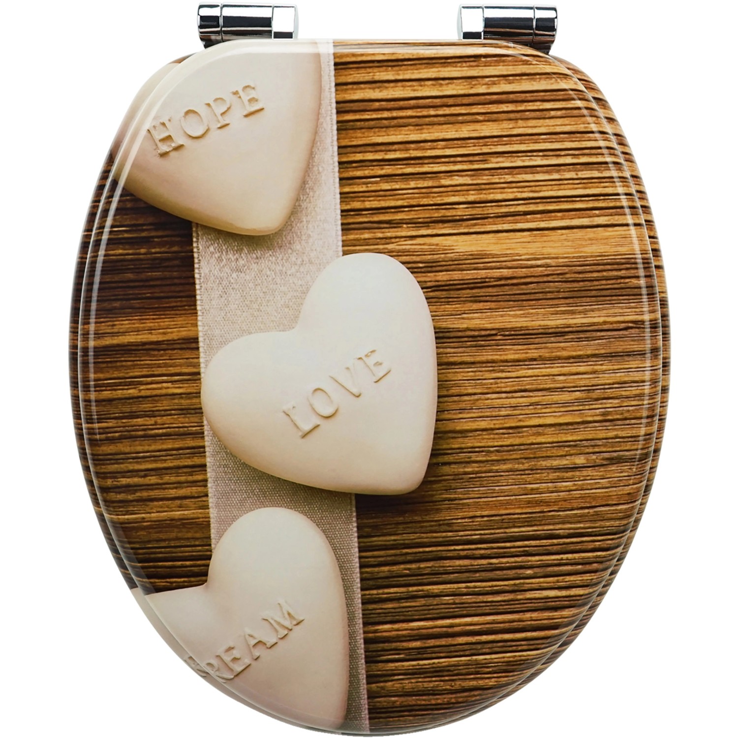 Sanfino WC Sitz Flip Flop Toilettendeckel mit Absenkautomatik aus Holz