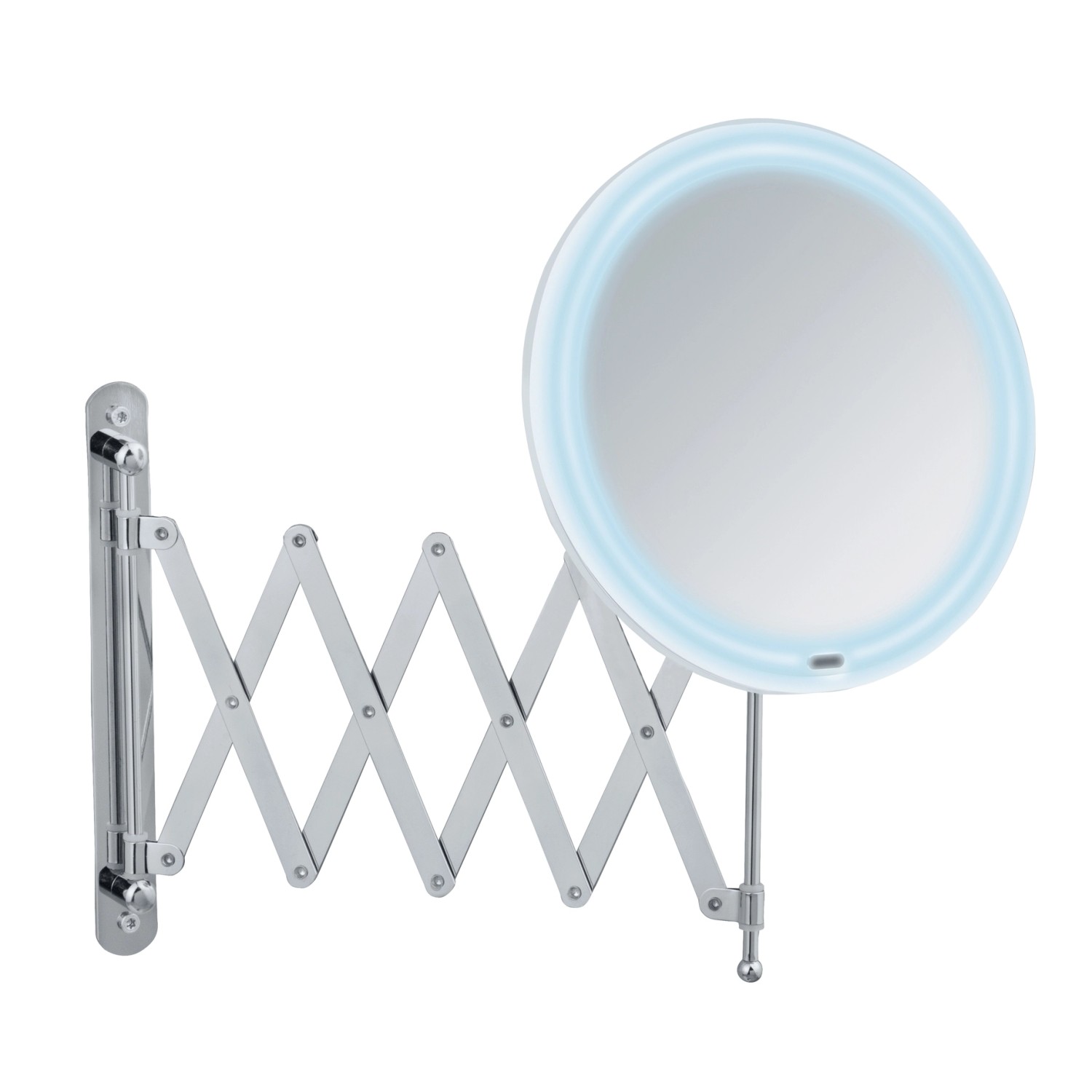 Wenko LED Teleskop-Wandspiegel Barona 20 cm x 55 cm x 34 cm Silver-Chrome