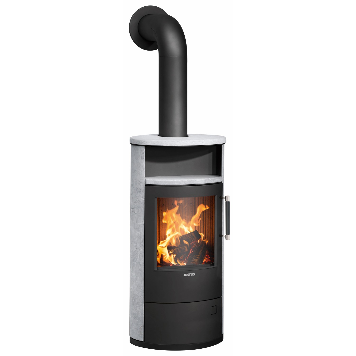 Justus Kaminofen Justus Island 5 2.0 Speckstein Schwarz-Speckstein 5 kW