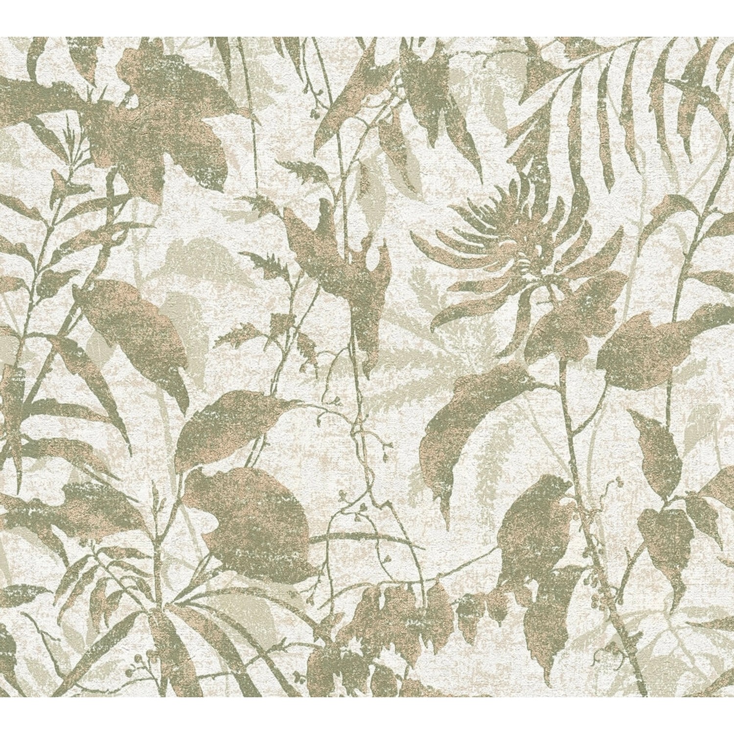 A.S. Création Vliestapete Dschungel in Grün mit Metallic Effekt 10,05 m x 0,53 m