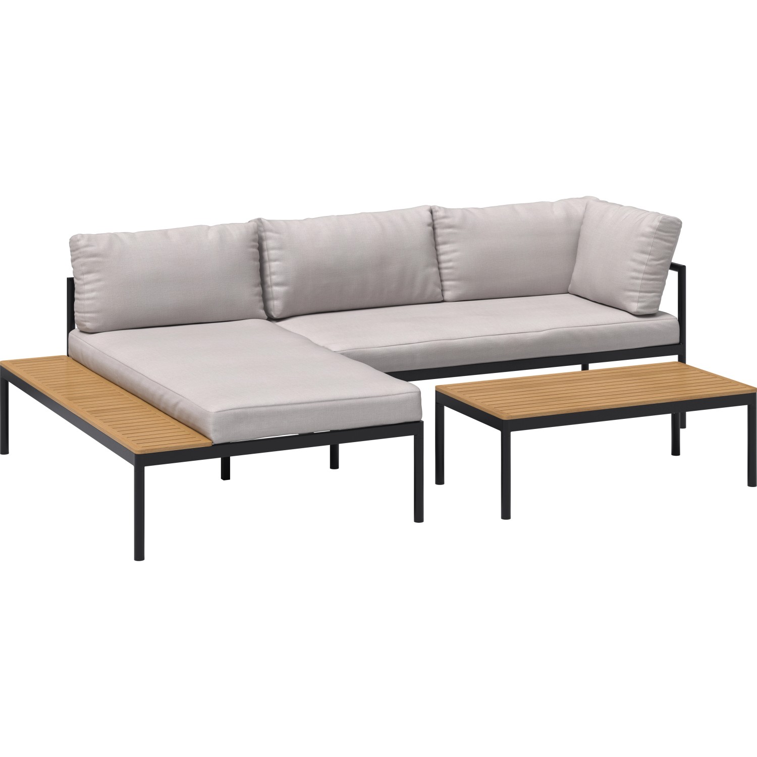 Lounge-Set Lankin 3-tlg. Aluminium Anthrazit-Beige ca. 230 cm x 170 cm
