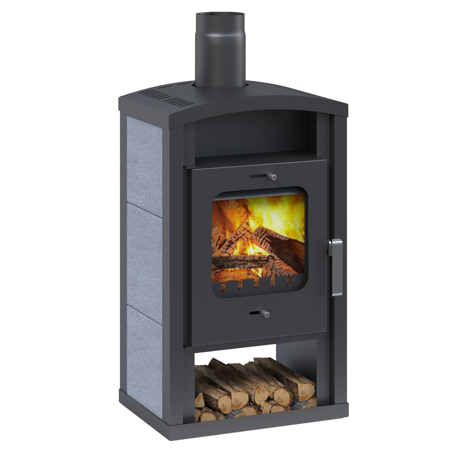 Accente Umea Kaminofen Naturstein Grau 6 kW