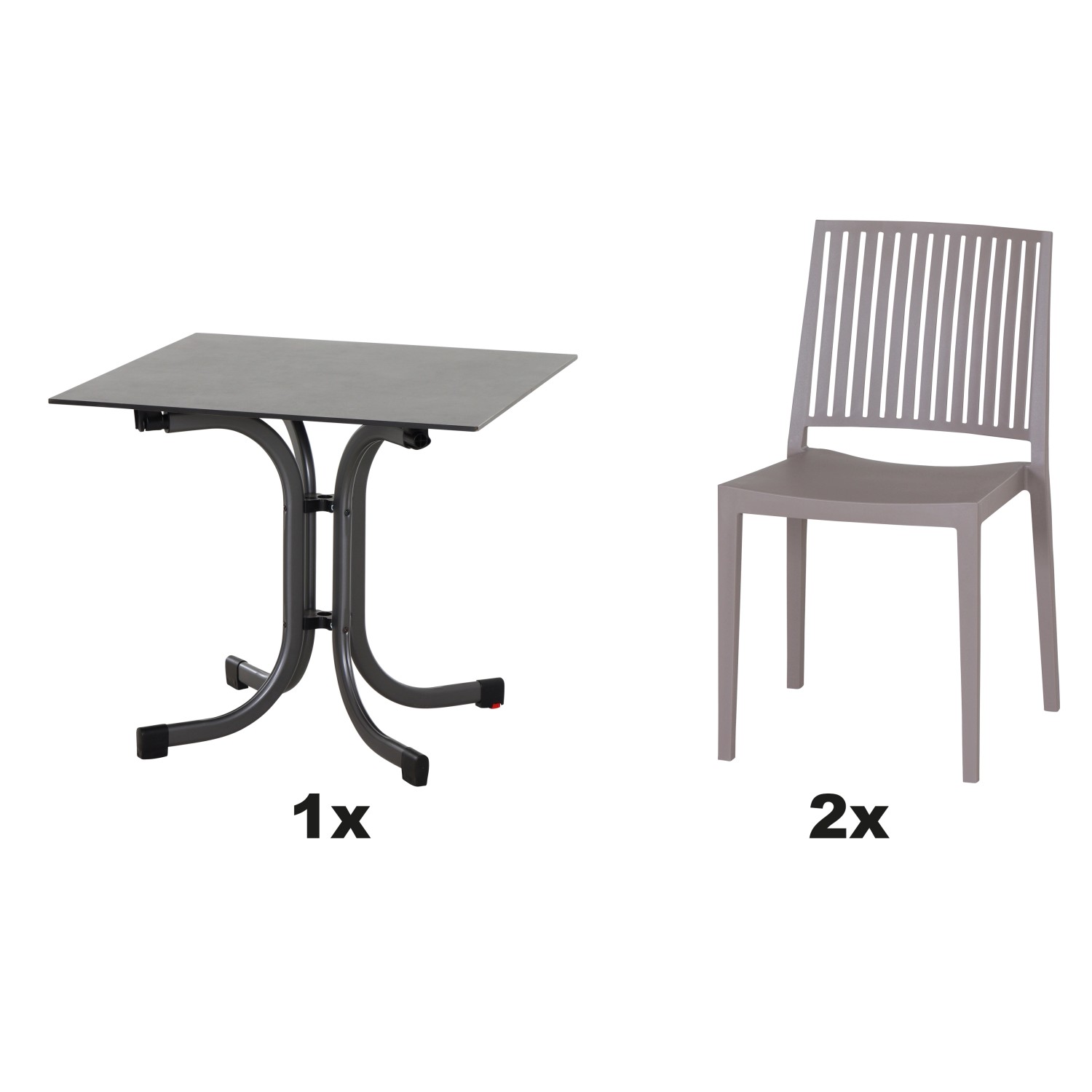 Siena Garden Gartenmöbel Set Lane 3-teilig 80 cm x 80 cm Taupe