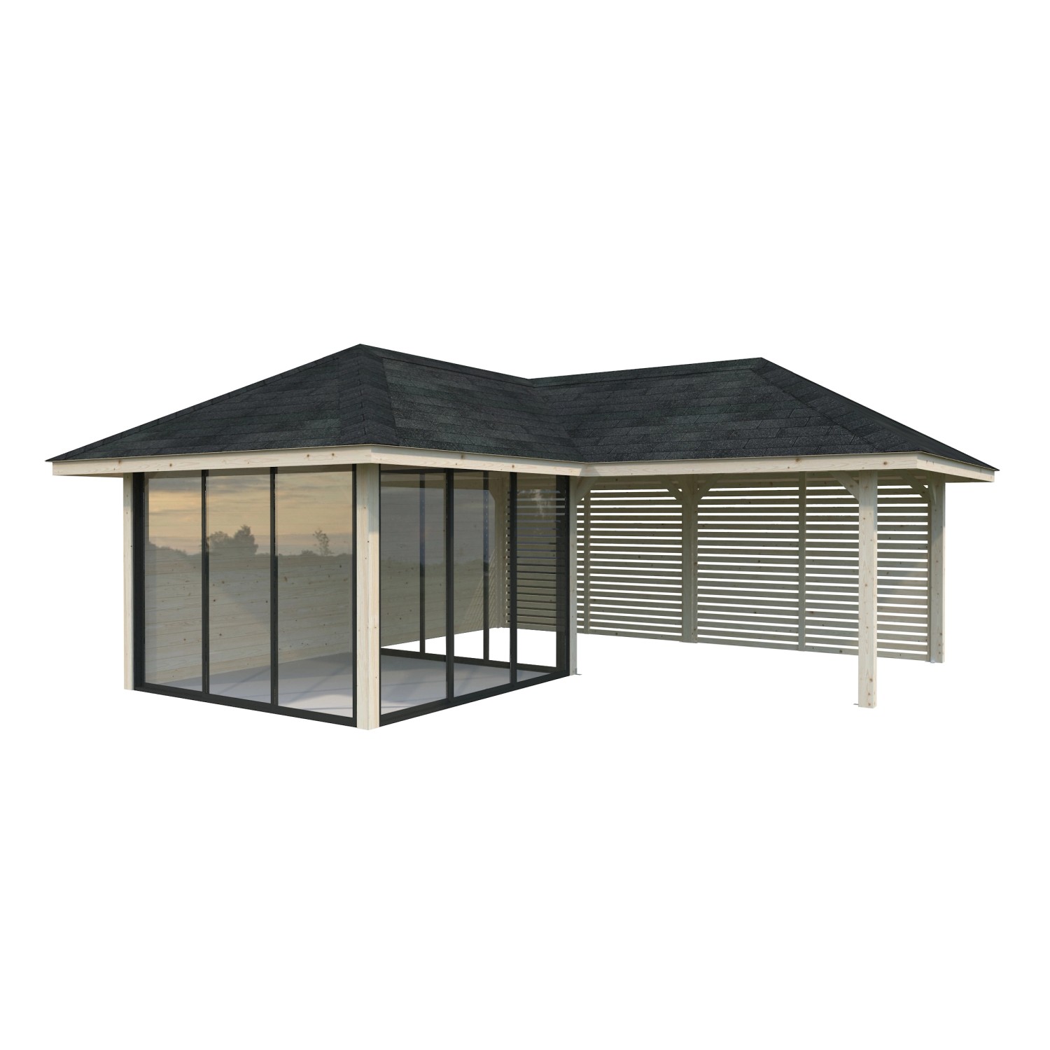 Palmako Pavillon Bianca Set211 Slide Transparent 588 cm x 588 cm FSC®