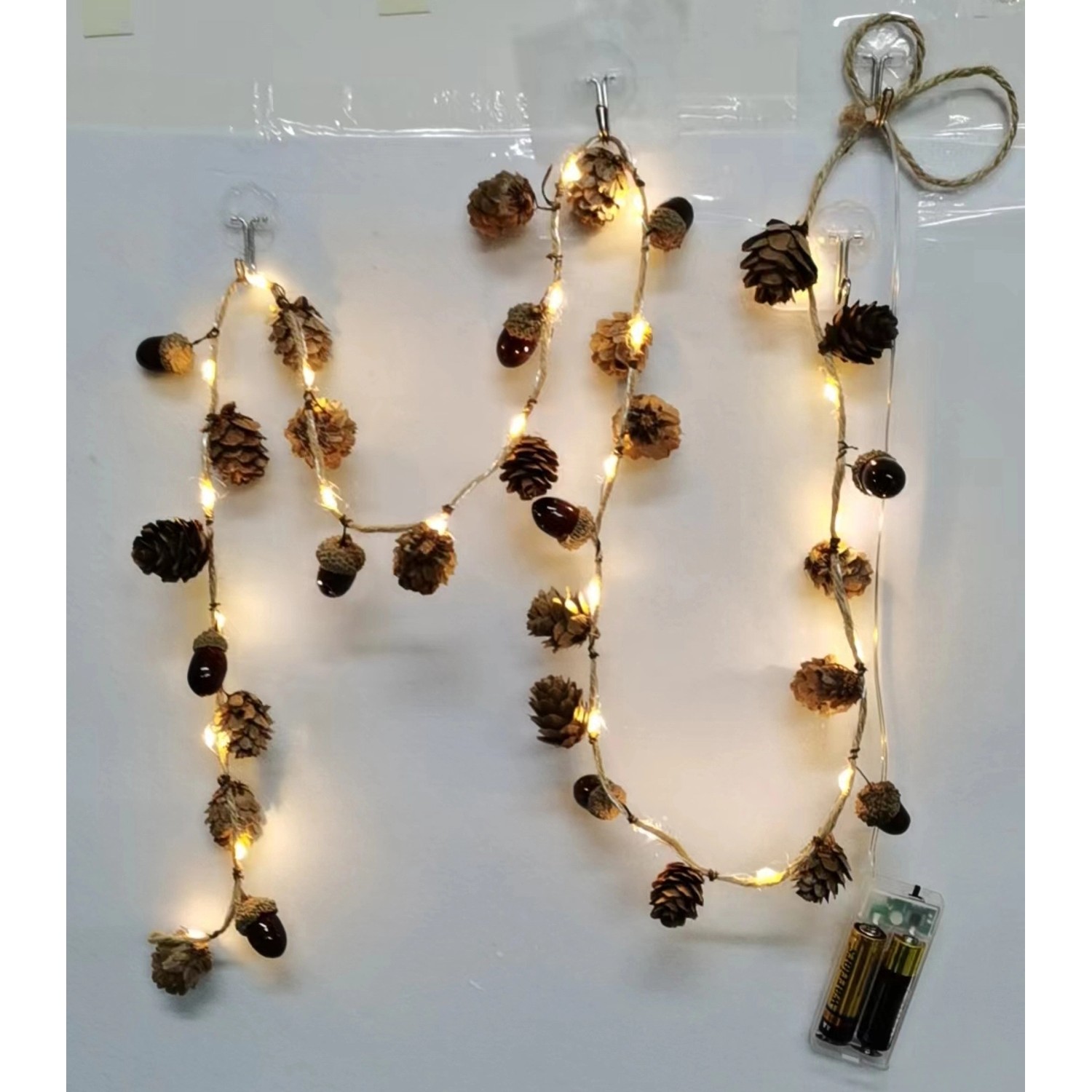 Boltze Girlande Cono mit LED-Beleuchtung 120 cm Braun