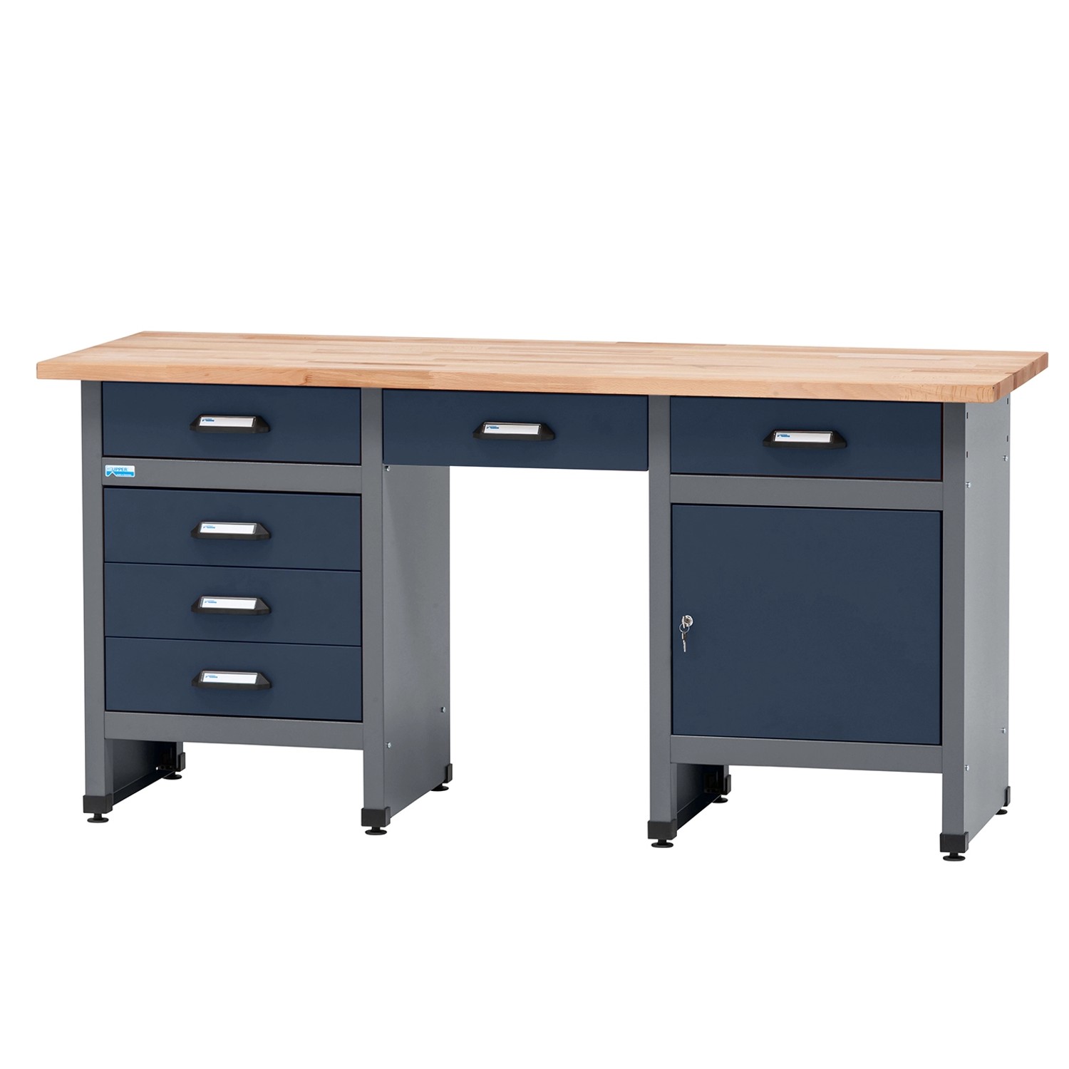 Küpper Werkbank-Komplett-Set 1,70 m Dunkelblau