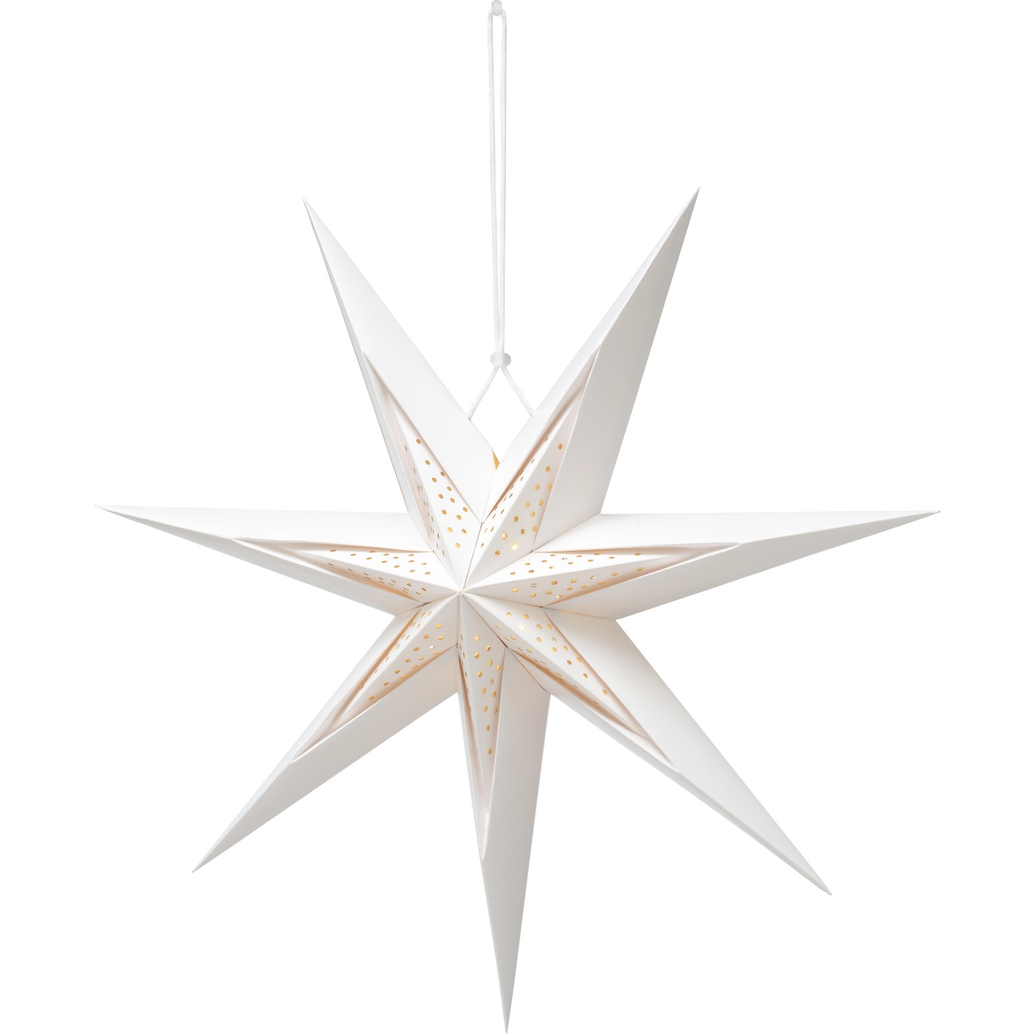 Papierstern mit LEDs 50 cm x 50 cm x 19 cm Weiß